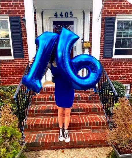 Navy Blue Jumbo Number 6 Balloon 40 Inch, Boy Girl 6th Birthday Supplies, Foil Helium 6 16 26 46 66 Birthday Giant Balloon, Mylar Blue Number Balloons Anniversary Decorations