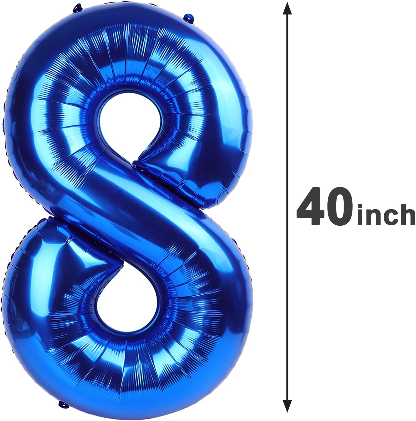 Navy Blue Giant Number 8 Balloon 40 Inch, 8th Eight Blue Birthday Decorations, Men Women 8 18 28 38 80 88 Birthday Number Balloons, 8 Balloon Number Anniversary Graduations Party Supplies