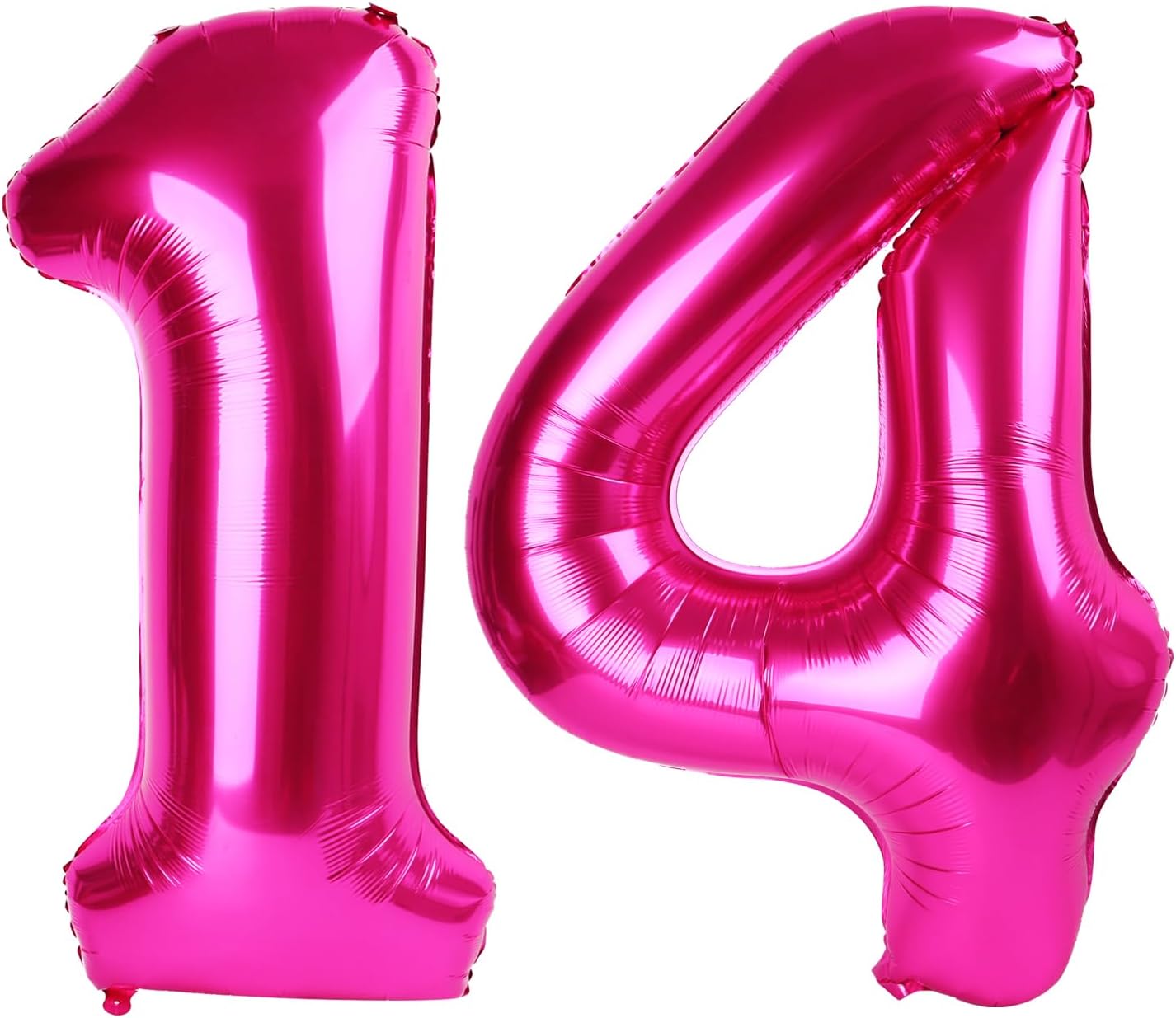 Hot Pink Number 14 Balloon 40 inch, Number 14 Birthday Balloon for Boy Girl, Hot Pink Foil 14 for 14 Birthday Party, Anniversary Celebration Number Balloons Decorations
