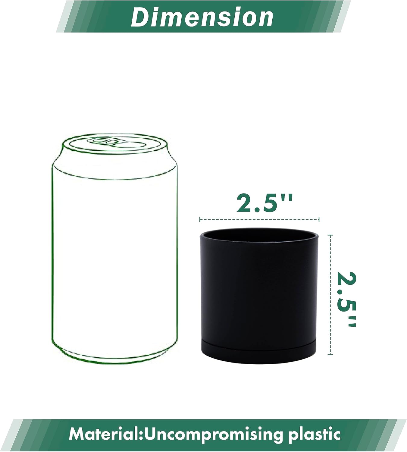 D'vine Dev 18 Pack 2.5 Inch Mini Plastic Plant Pots, Small Garden Planters for Plant with Drainage Holes and Saucers, Black Color, 74-Y-B-5