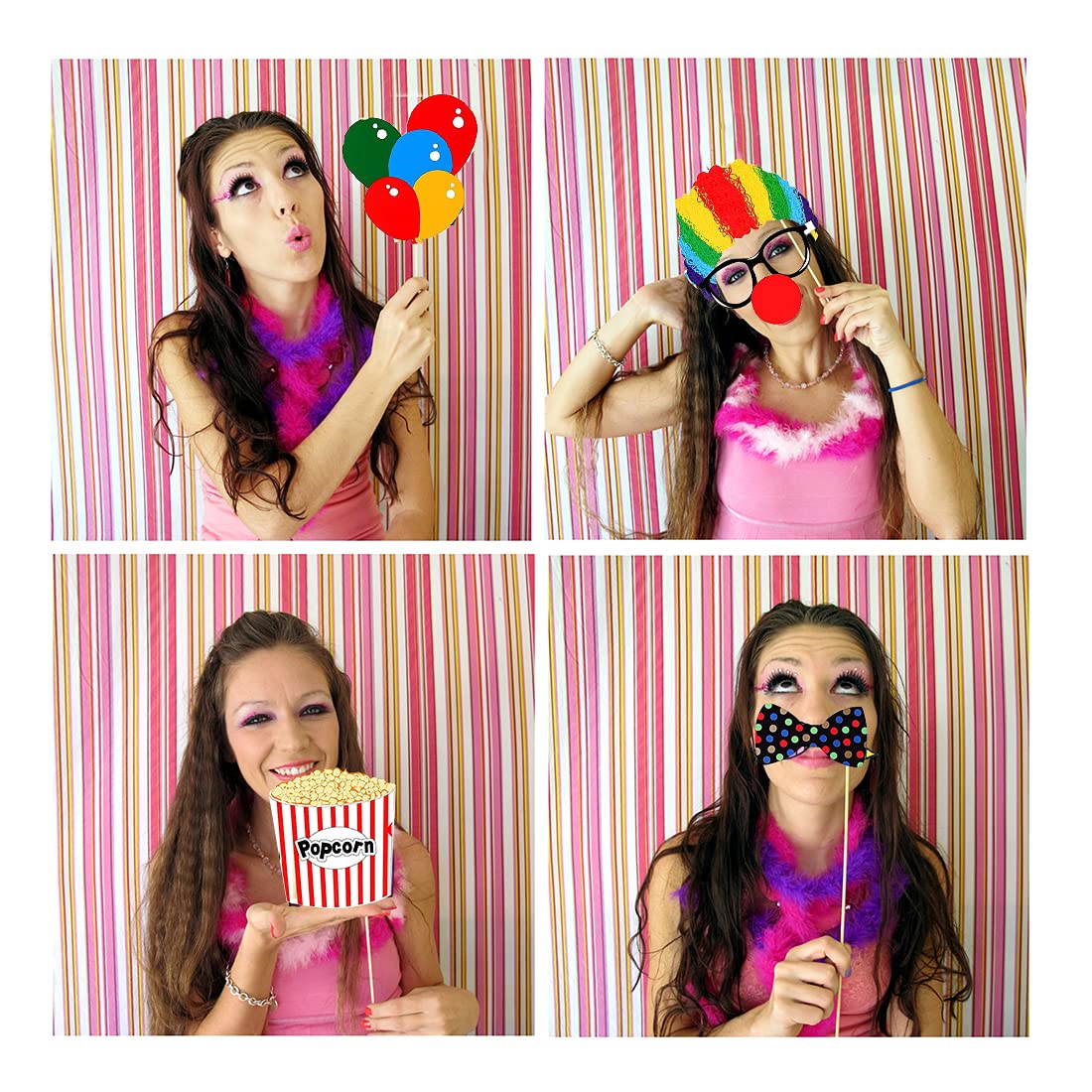 36PCS Circus Photo Booth Props Funny Carnival Theme Party Decorations