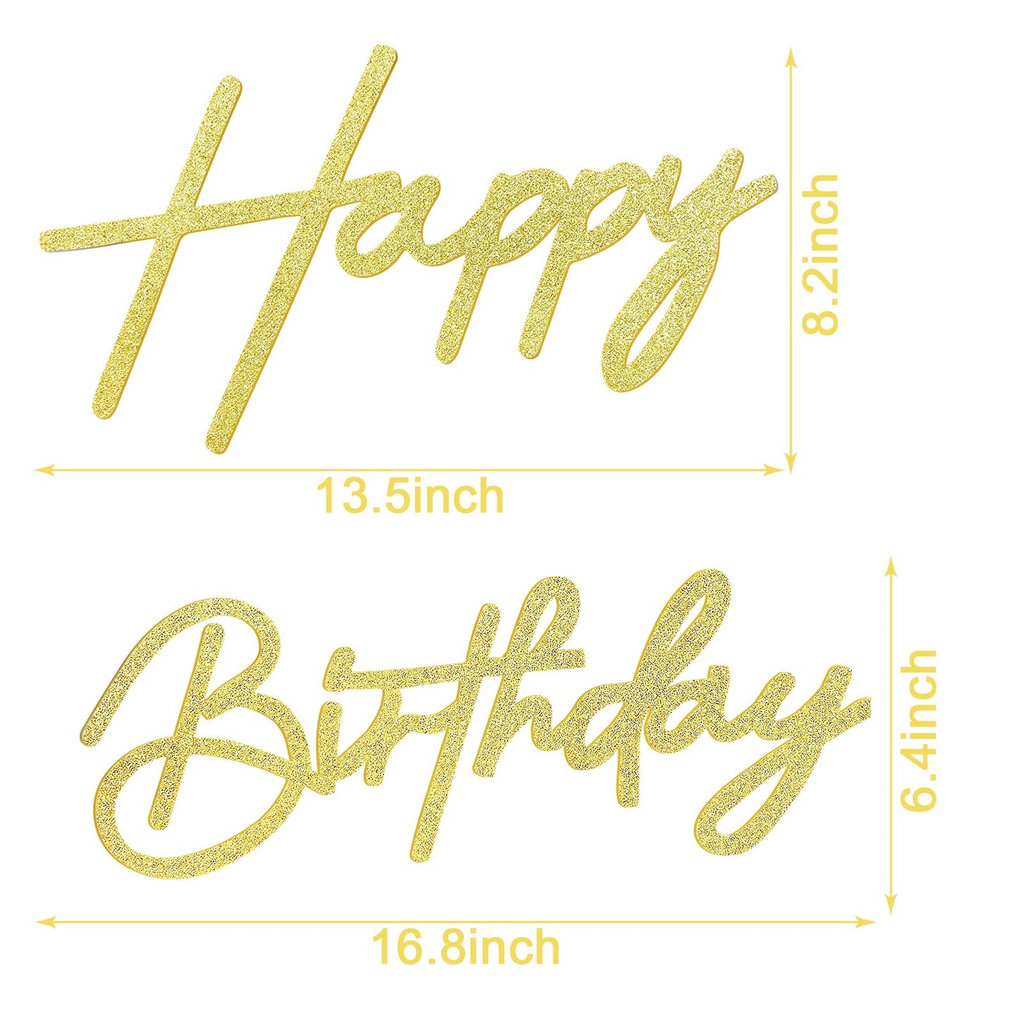MASTRON Happy Birthday Sign for Backdrop - Glitter Felt Happy Birthday Letter Sign for Balloon Arch