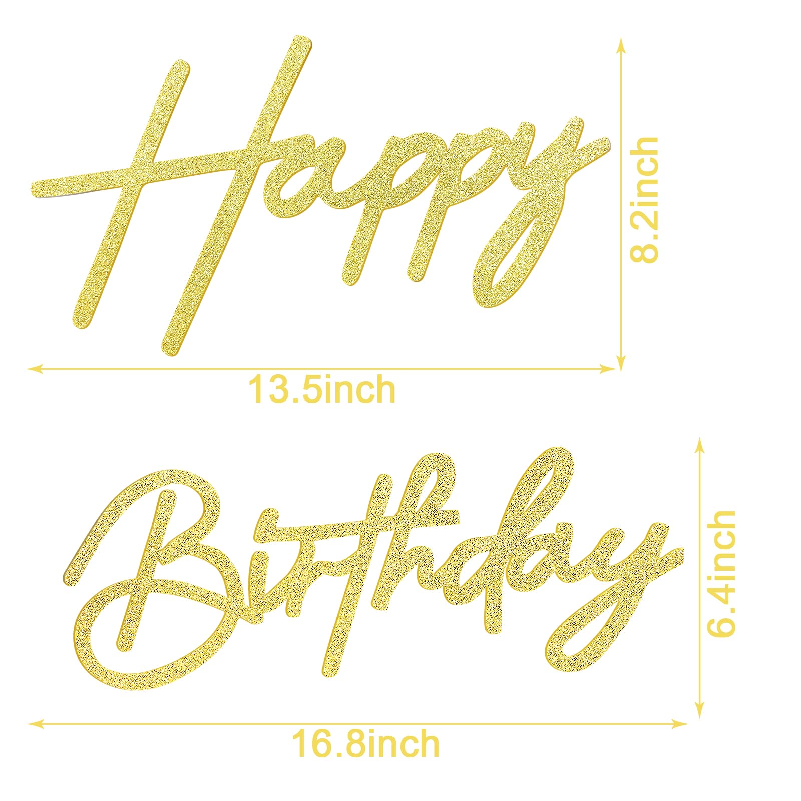 MASTRON Happy Birthday Sign for Backdrop - Glitter Felt Happy Birthday Letter Sign for Balloon Arch