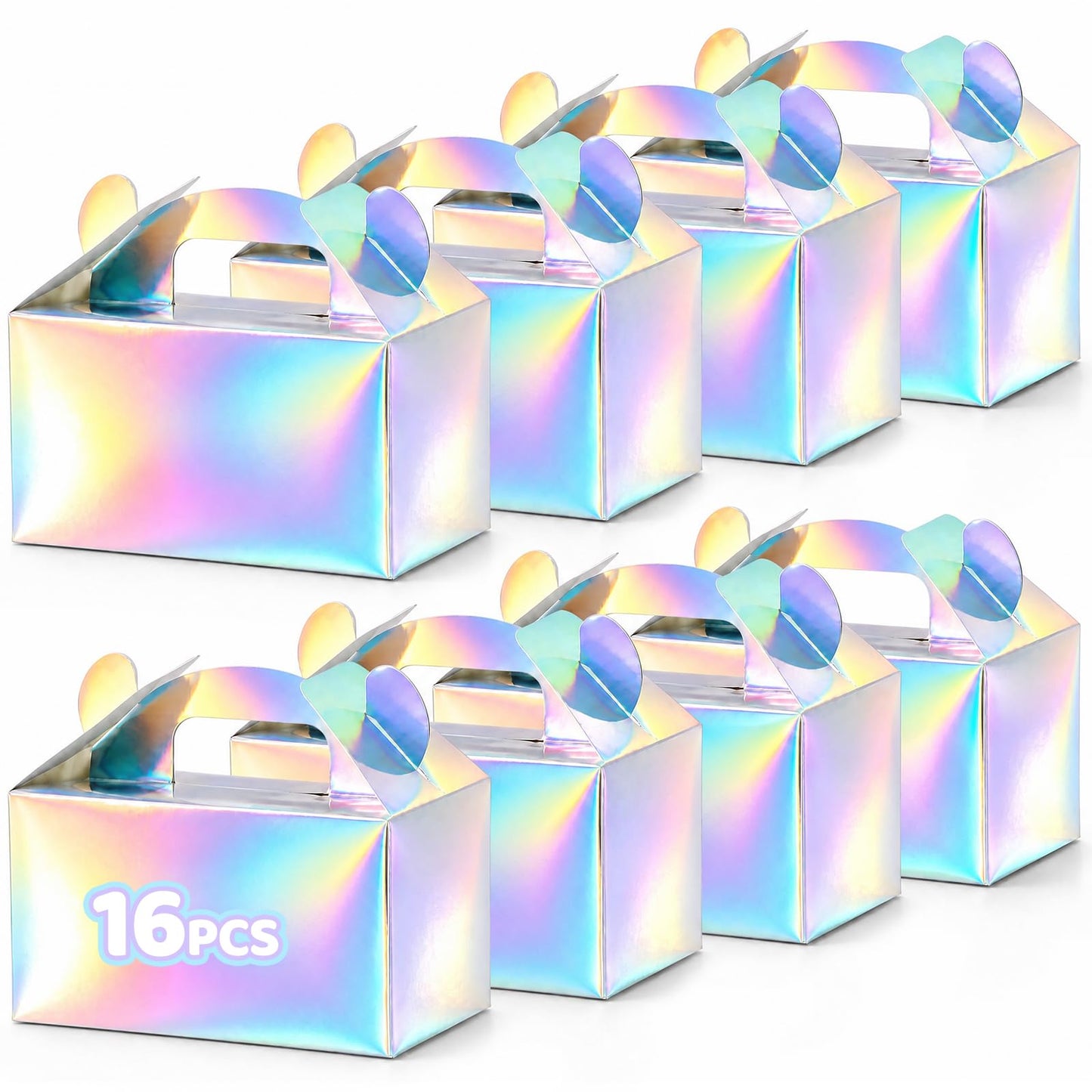 VGOODALL 16PCS Iridescent Gable Favor Boxes, 6.1 X 3.3 X 3.5 inches