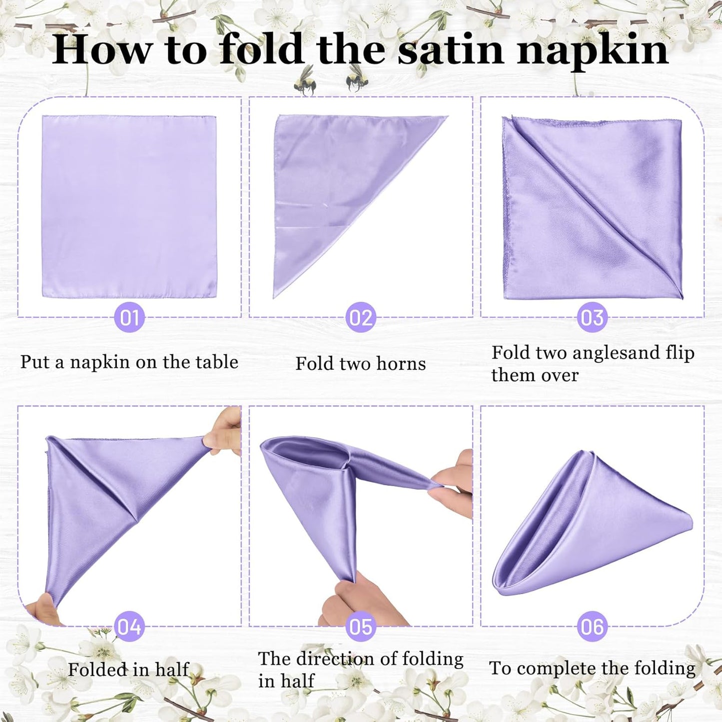 Bailarina 80 Pack Lavender Satin Napkins,17x17 Inches Wedding Napkins Square Soft Silky Table Napkins Bulk Decorative Elegant Cloth Napkin for Party Decoration, Banquet,Wedding,Graduation