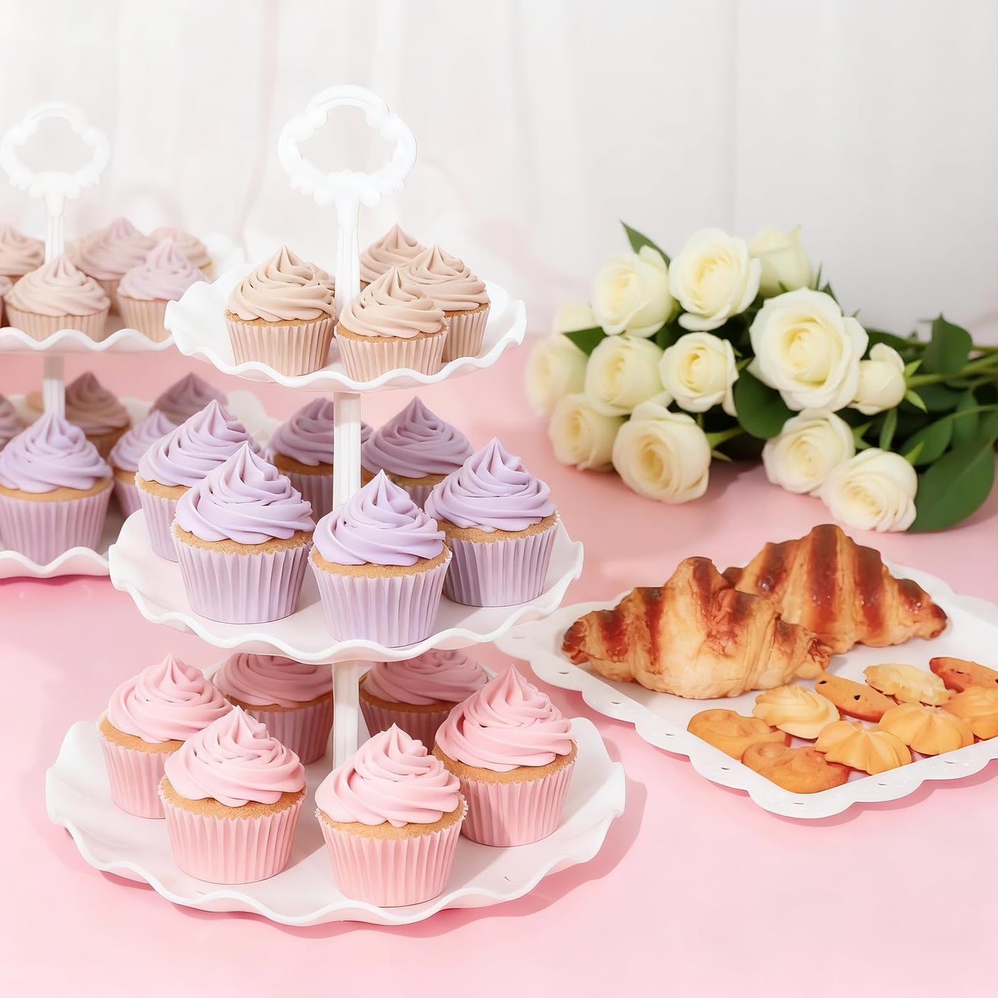 VISCOO 36 Pack Cupcake Stand, Dessert Table Display Set,Tiered Tray Stand
