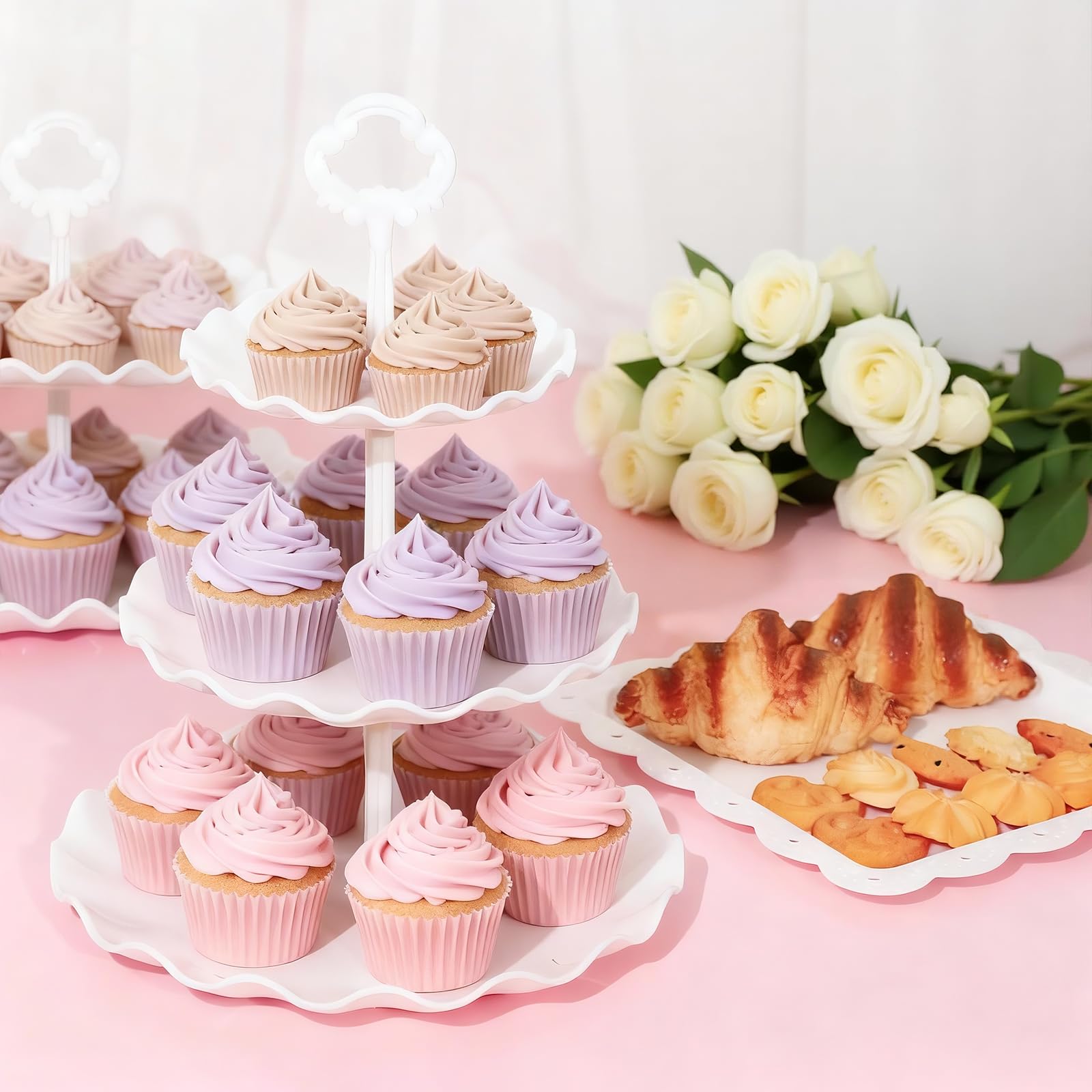VISCOO 36 Pack Cupcake Stand, Dessert Table Display Set,Tiered Tray Stand
