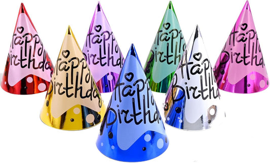 CANREVEL Party Hats for Kids and Adults, Birthday Party Headwear Supplies, Cone Hats Bulk for Girls Boy Women Men