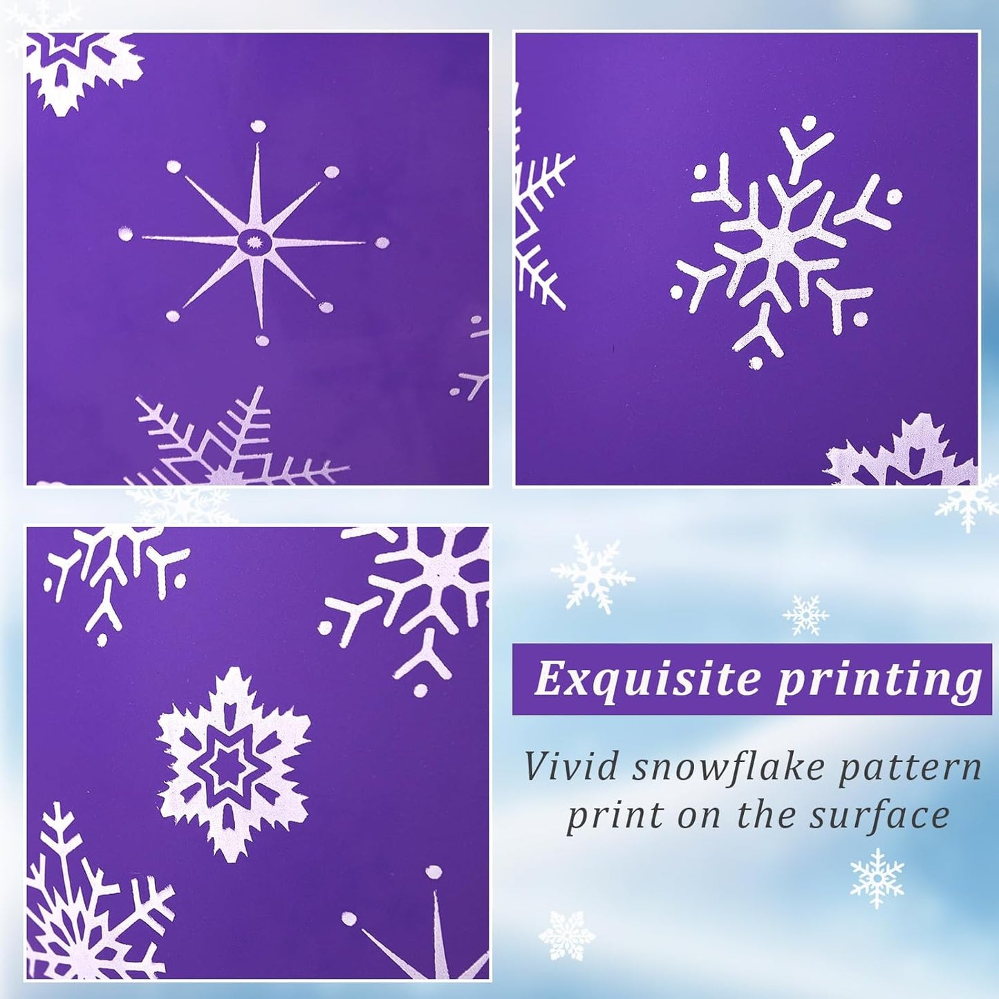 Skylety 40 Pieces Snowflake Balloons Bulk Winter Transparent Snowflake Latex Balloons for Christmas Birthday Wedding Party Decorations(Purple)