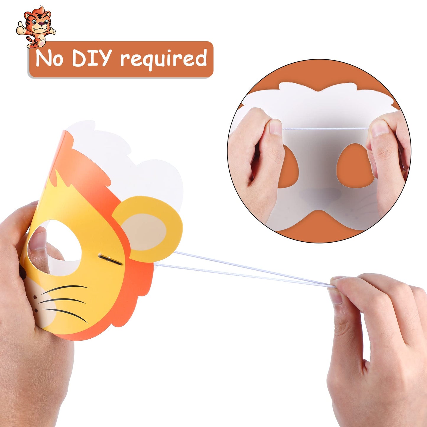 Blulu 16 Pcs Safari Animal Masks for Kids Birthday Party Decoration,Animals