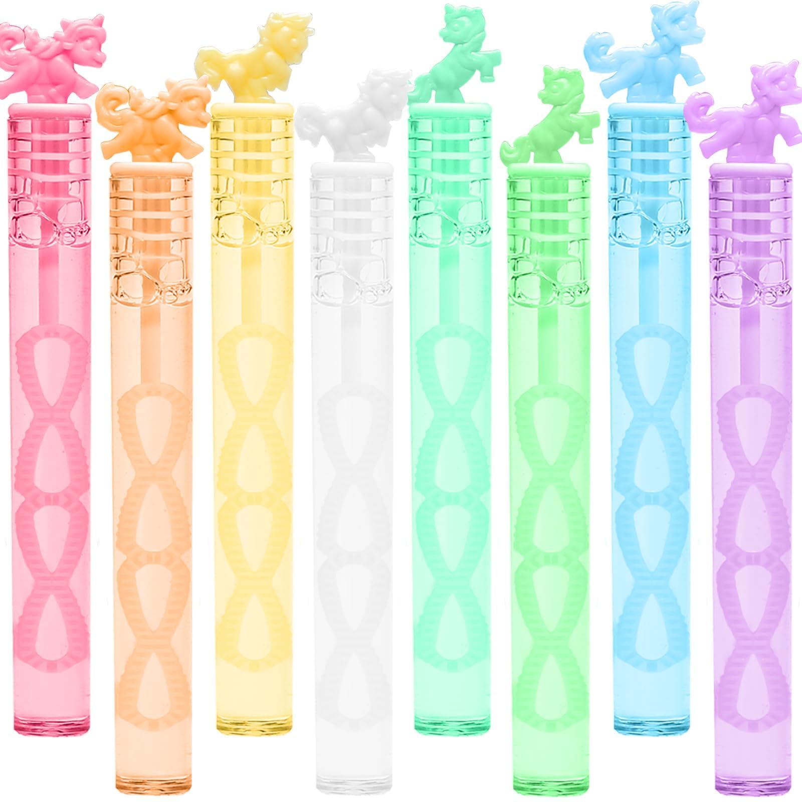 32 Piece Pastel Mini Unicorn Bubble Wand, Party Favors, with Gift Box