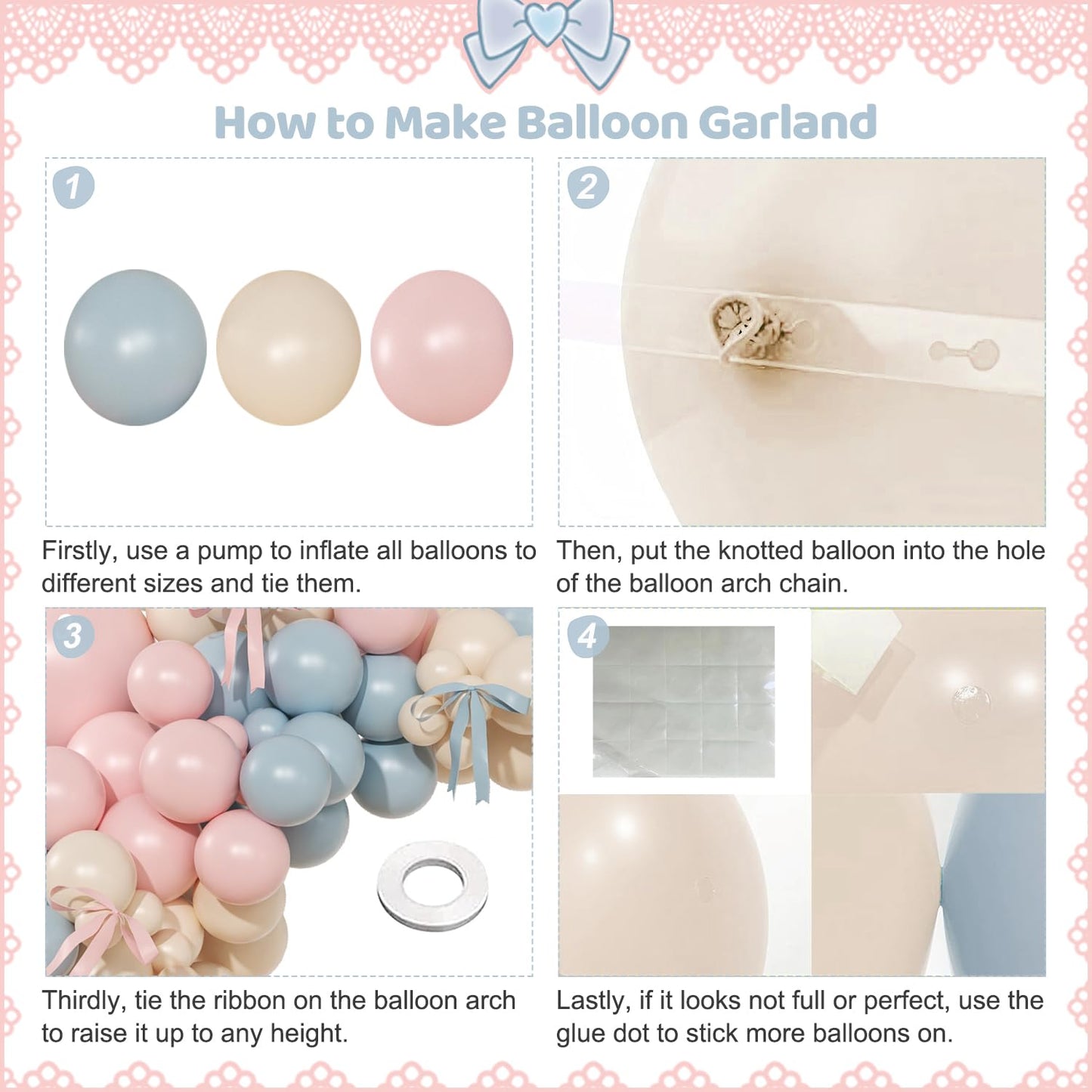 NUTTYBASH Gender Reveal Balloon Kit, 141Pcs Baby Shower Decorations