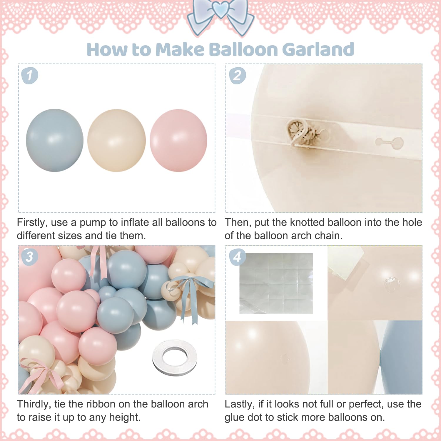 NUTTYBASH Gender Reveal Balloon Kit, 141Pcs Baby Shower Decorations