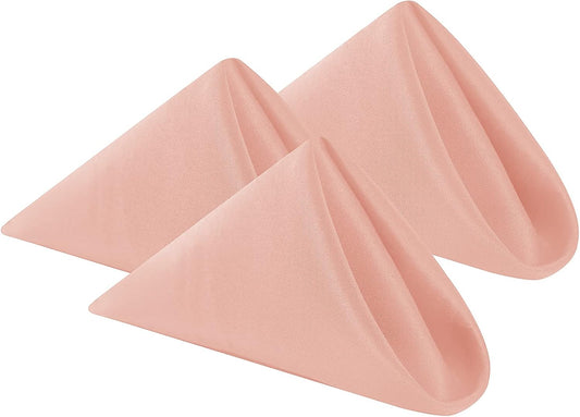 Cloth Napkins 20x20 inch Washable Polyester Dinner Napkins Soft Table Napkins for Wedding Party Dining Banquet(Dusty Pink,12PCS)