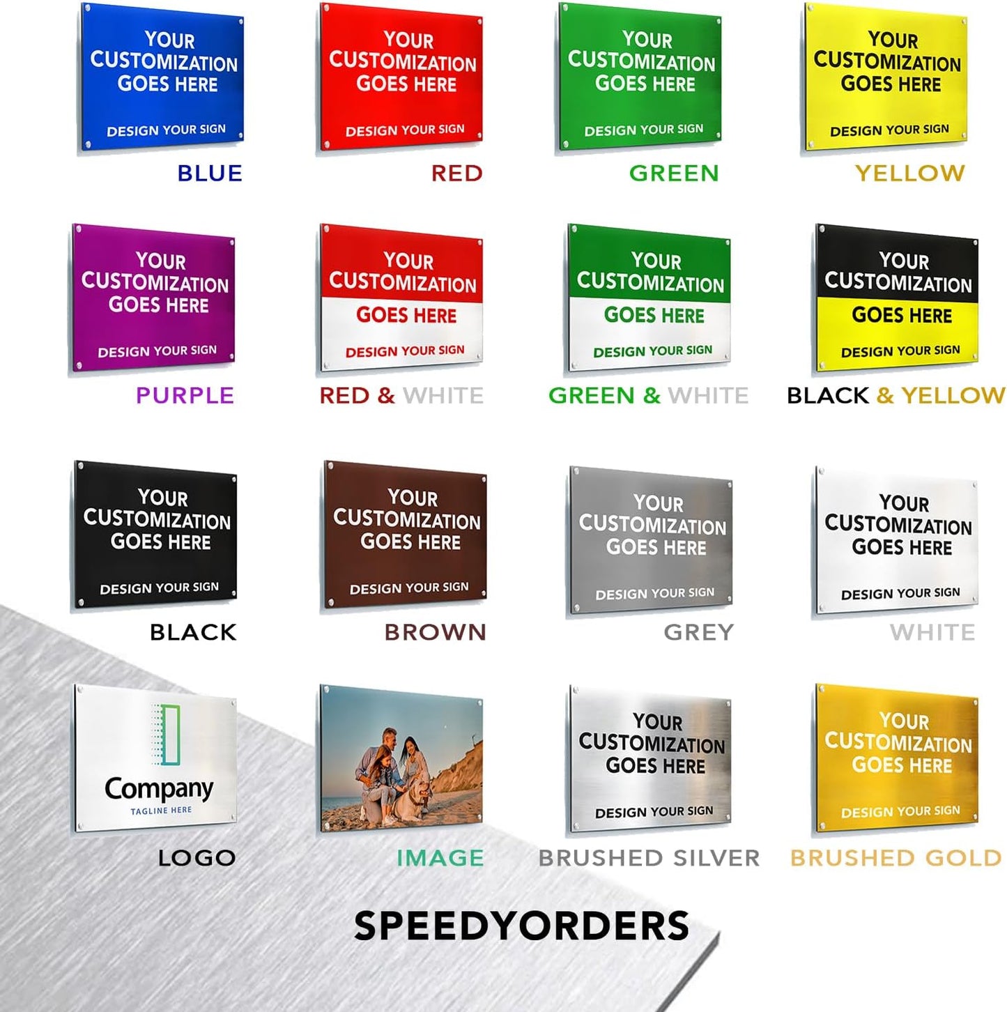 Custom Metal Signs, Personalized Aluminum, Business Safety Signs, Waterproof Outdoor, White Aluminum (10x7 In, Black Background)