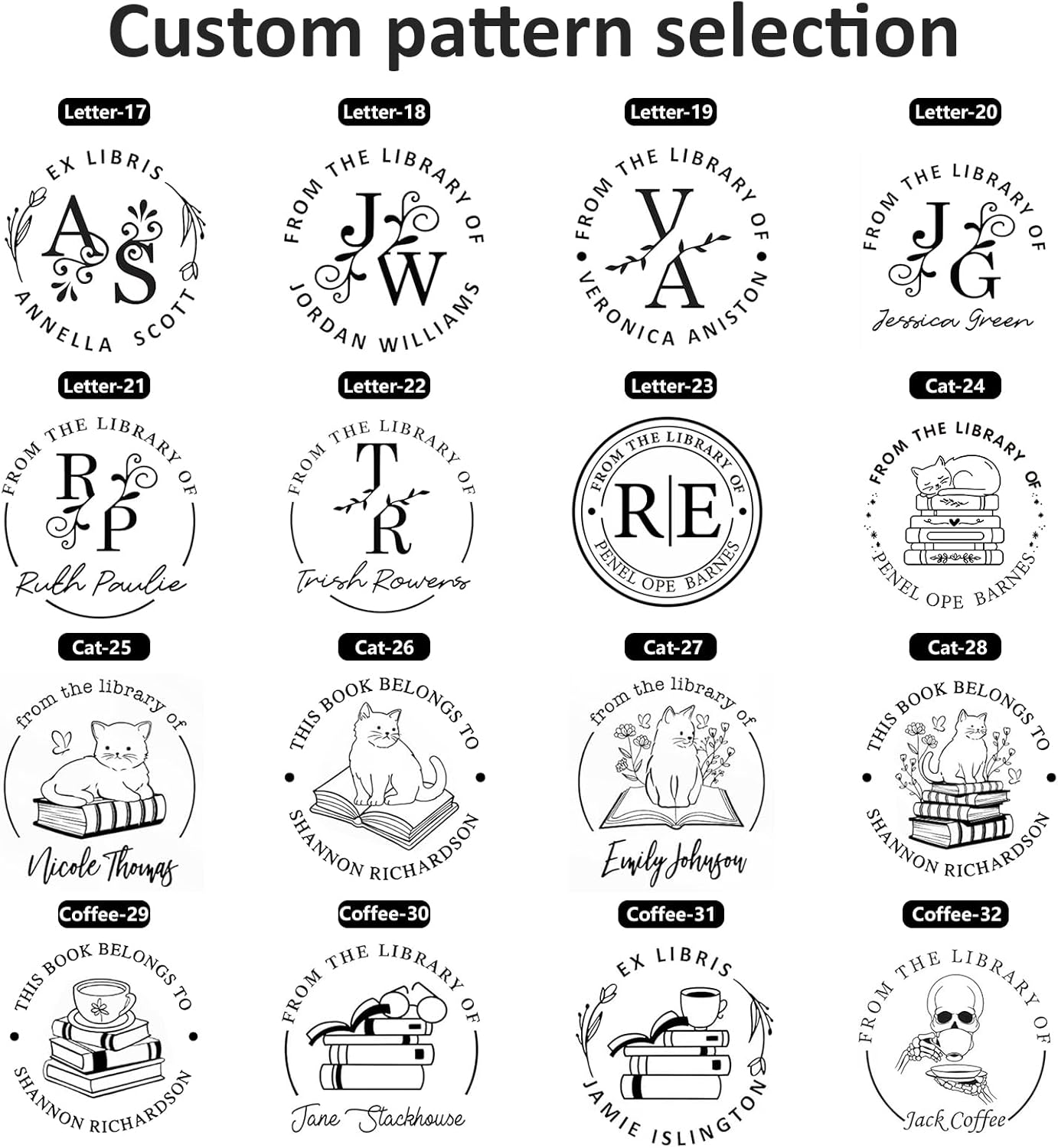 Personalized Book Embosser - Custom Embosser Stamp Gifts for Book Lovers, Readers, Home, Office & Library Collections (Coffee-32)