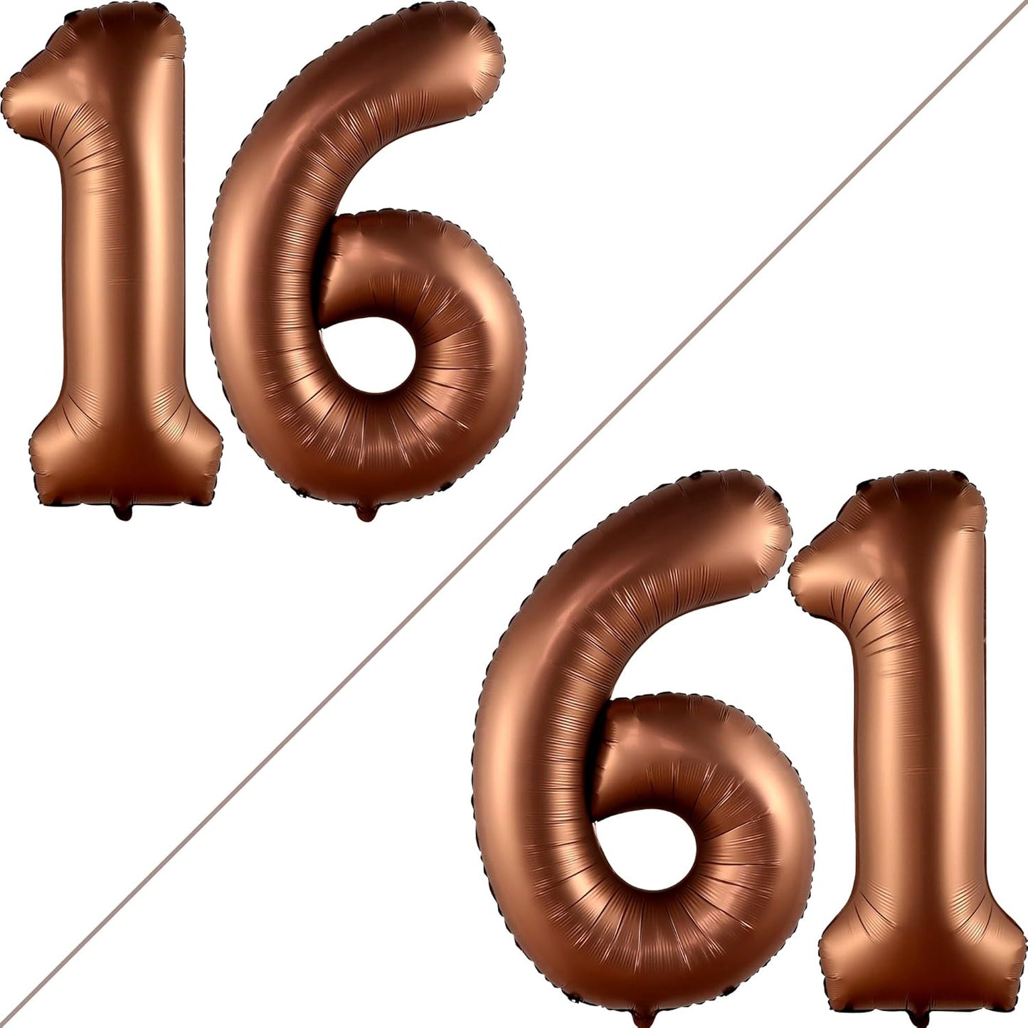 KatchOn Coffee Brown 1-Piece Number 16 Balloon - 40 Inch, Birthday Decorations for Girls and Boys