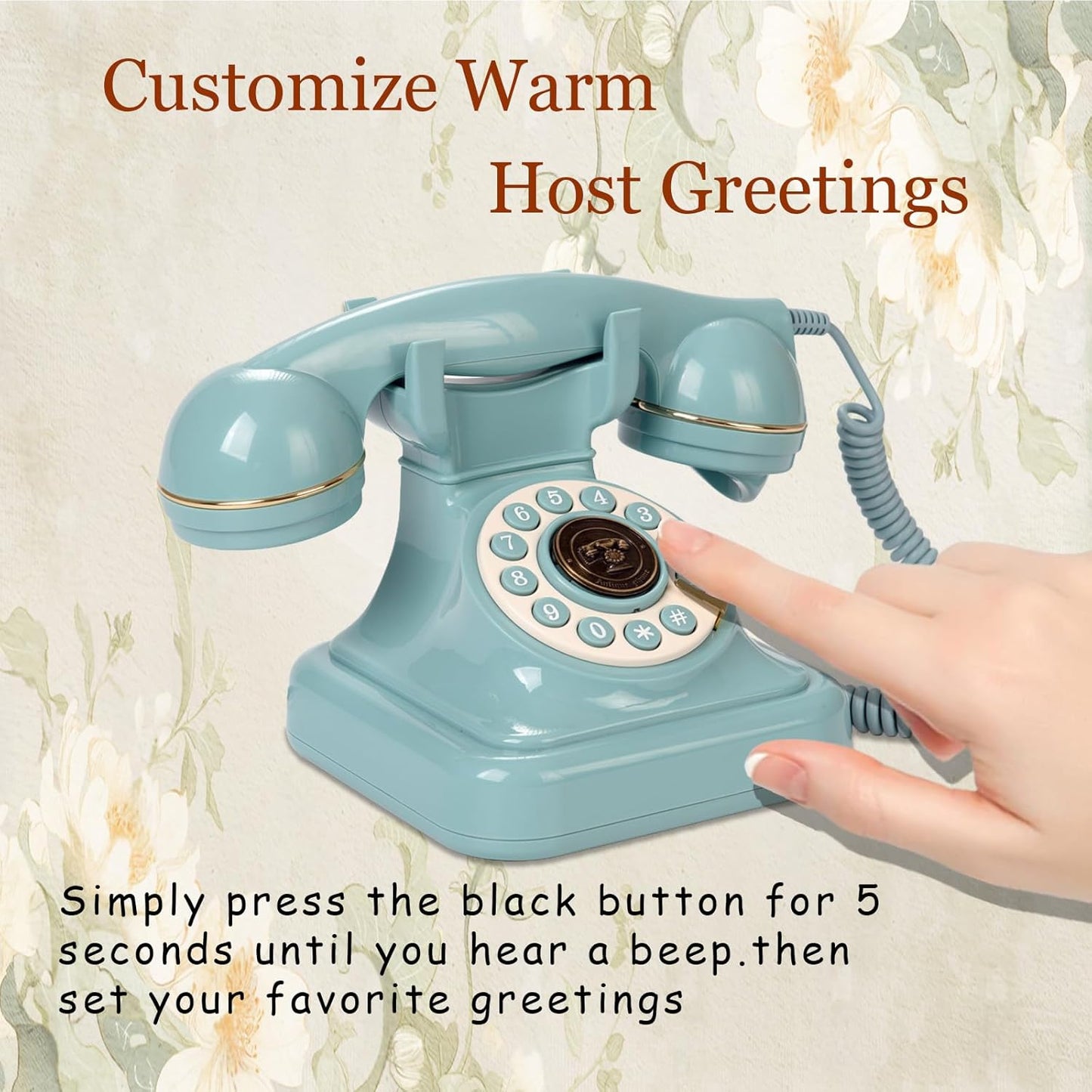 Audio Guest Book Wedding Phone, Retro Audio Phone Guestbook with Clear Voice Recording for Wedding Reception, Bridal Shower, Birthday, Baby Shower, Anniversary, Engagement