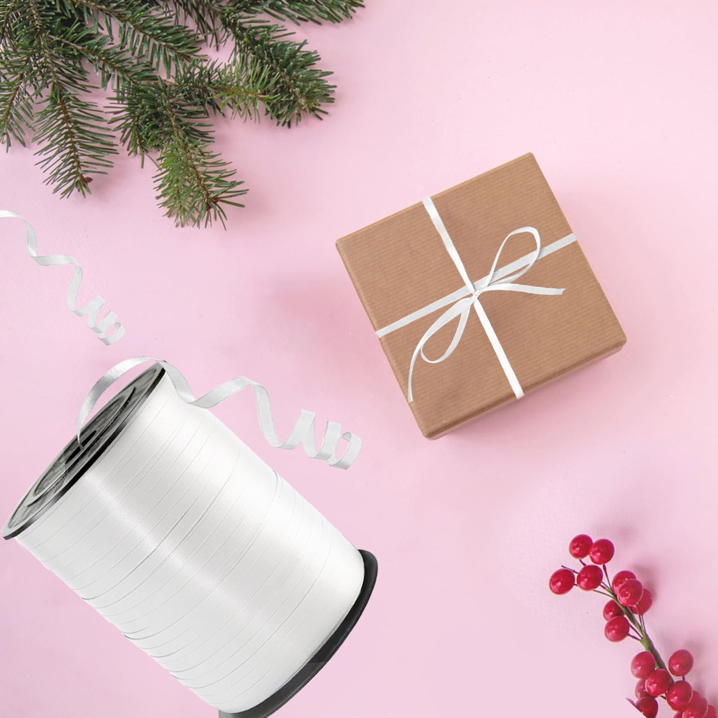 Premium White Curling Ribbon, 500 Yard for Gift Wrapping, Balloon String, Party Decoration, Baby