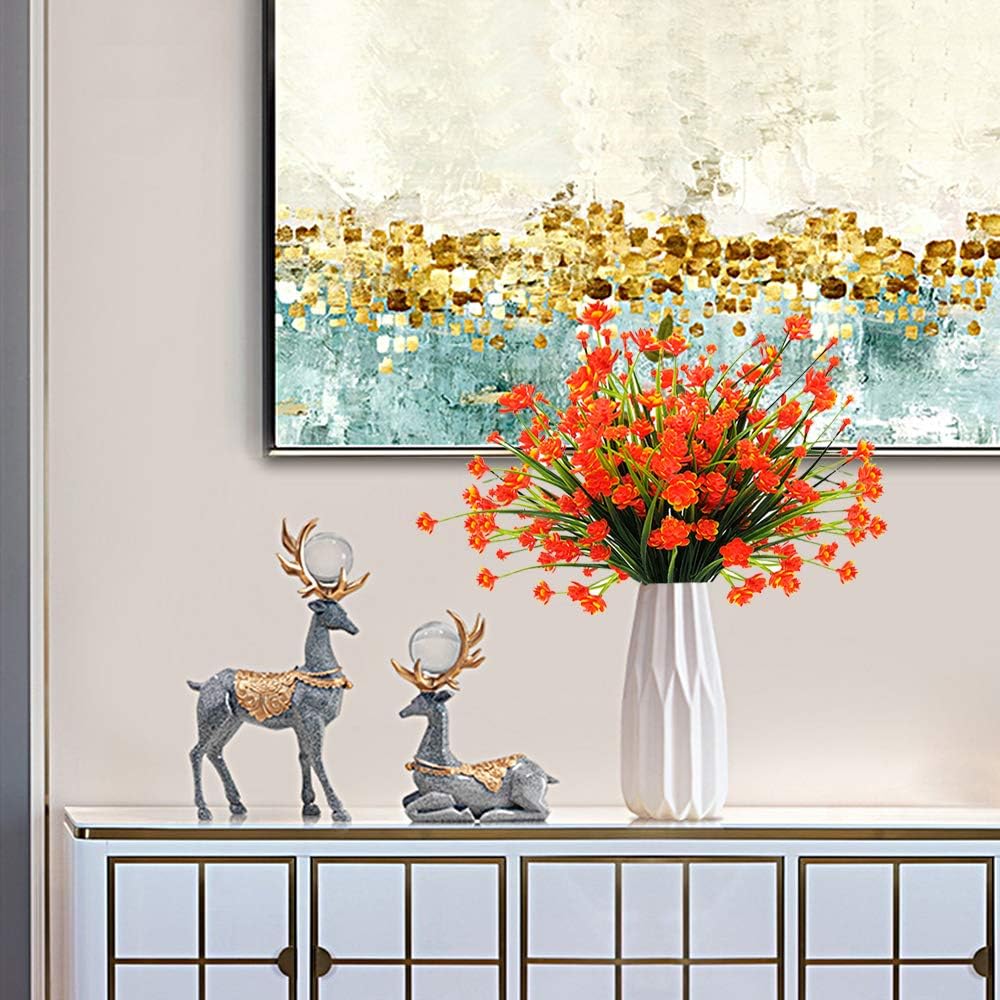 10 Bundles Artificial Daffodil Outdoors Flowers (Orange)