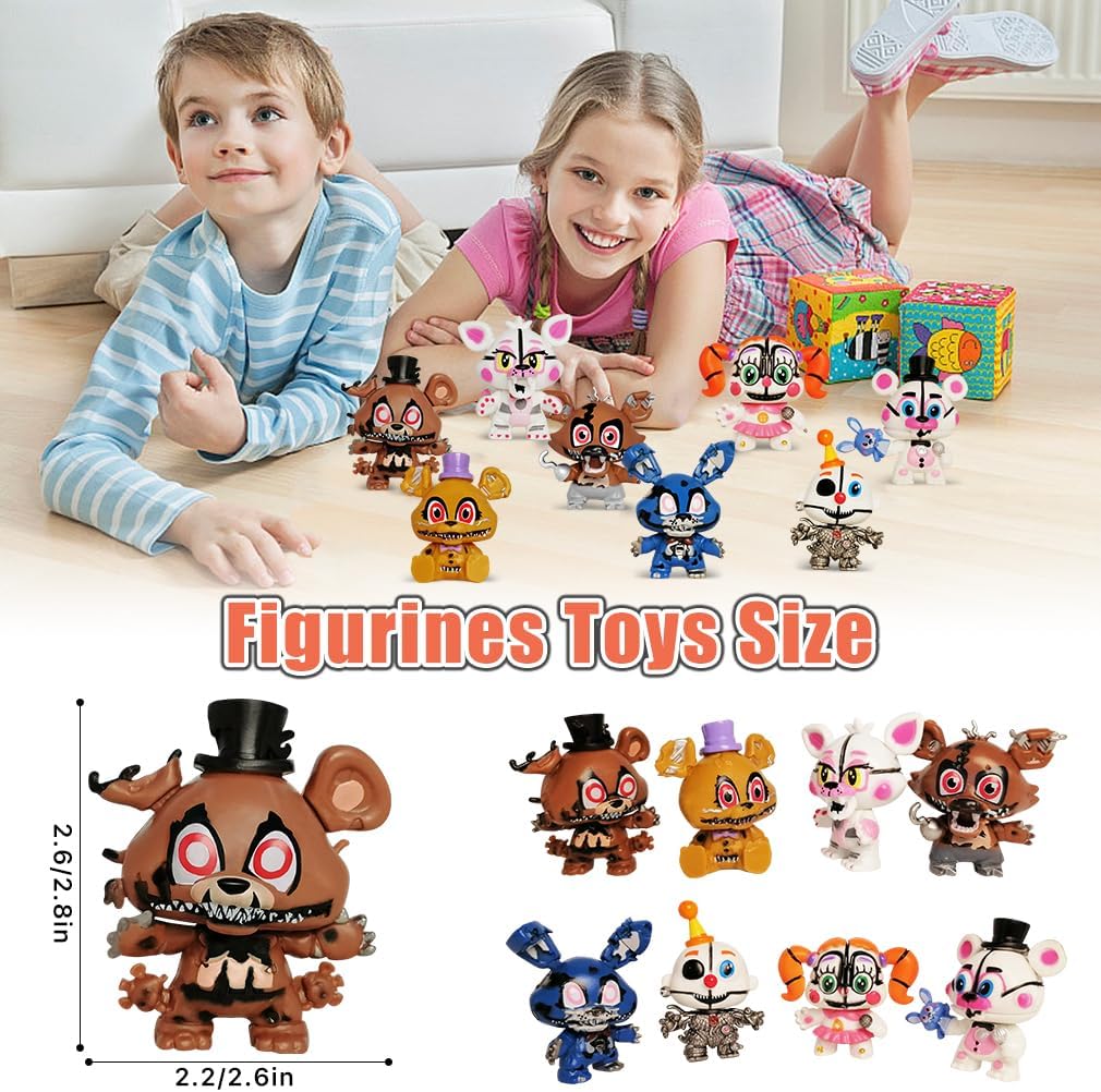 lasama Action Figures, 8Pcs Game Figurines Toys with 50PCS Sticker for Video Games Fans, 2.6 Inch Collectible Playset for Boys and Girls for Cake Toppers Decorations