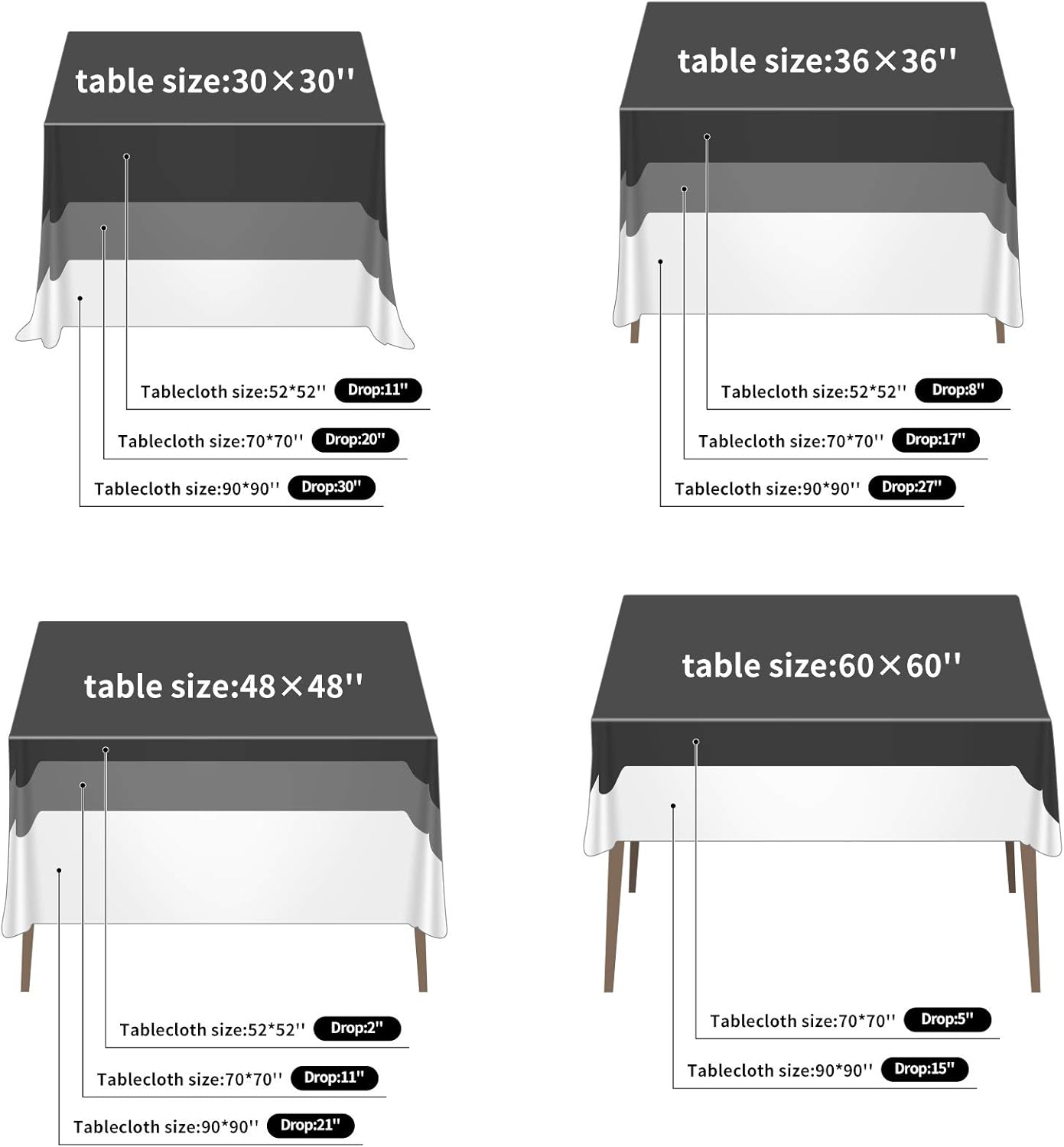 Cupuamon Square Tablecloth 70x70 inch Washable Polyester Fabric Table Cloth for Wedding Party Dining Banquet Decoration（70x70,Royal Blue）