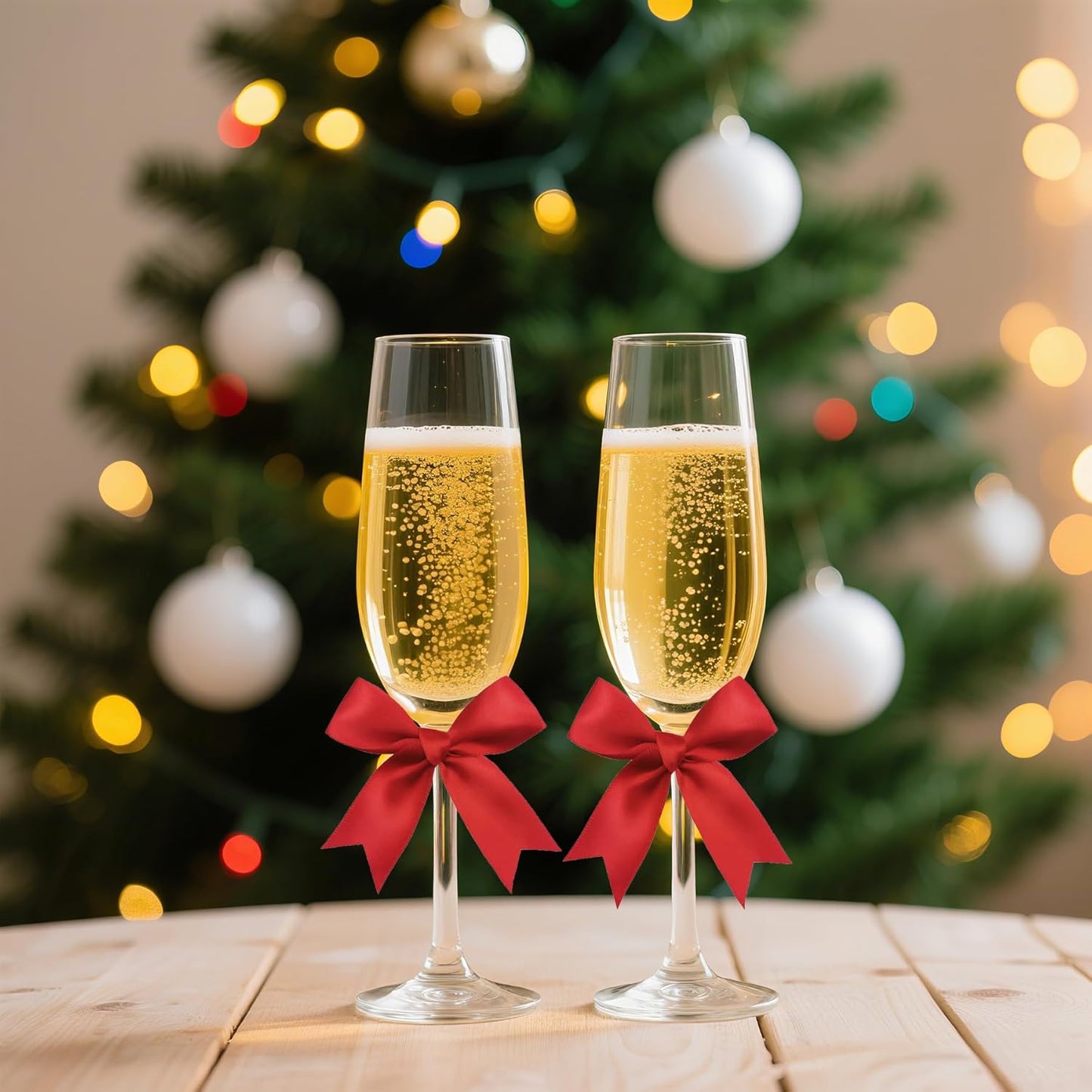 50 Pieces Gift Wrap Bows Premium Satin Ribbon Bows 3.3 Inch Craft Bows for Gift Wrapping DIY Treat Bags Holiday Gifts Bag Party Decorations, Wedding Decor Christmas Birthday Presents (Red)