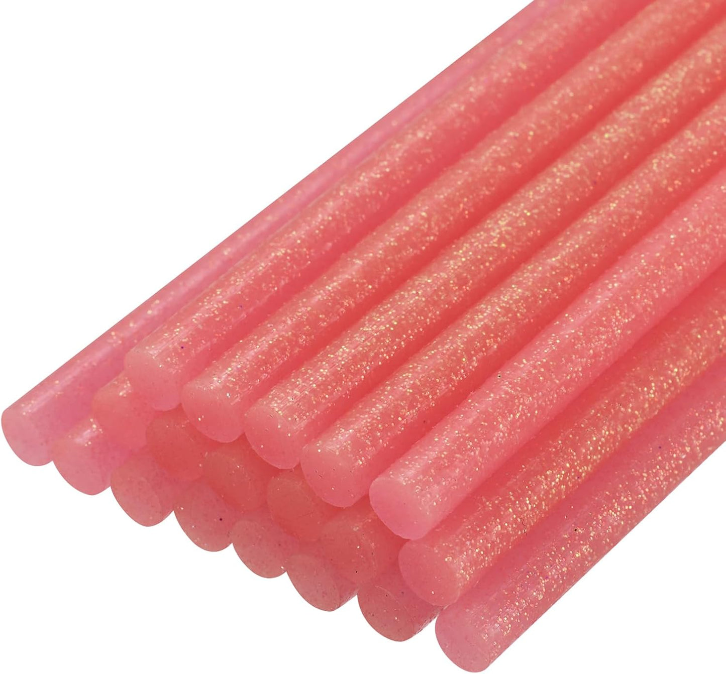 uxcell 20pcs Hot Glue Sticks for Glue Gun 7mm/0.27-inch x 8-inch Mini Hot Melt Adhesive Glue Stick Glitter Light Red