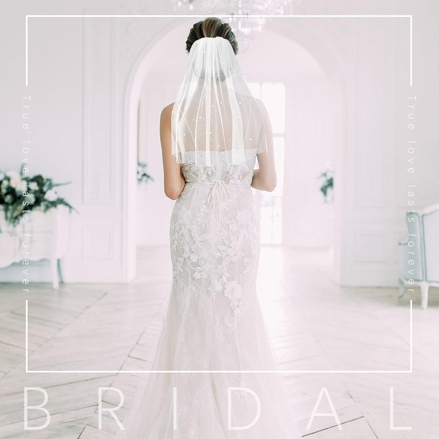 Vicenpal Bridal Bachelorette Veil with Comb Wedding Veils for Brides White Short Veil for Bachelorette Party