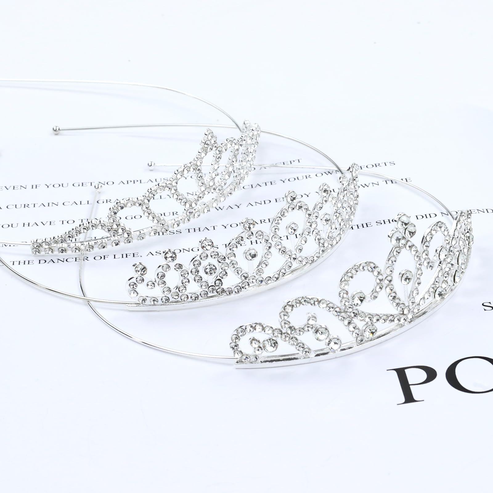 Lawie 8 Pack Birthday Tiaras, Rhinestone Crystal Princess Crowns, Silver Headbands for Women, Party