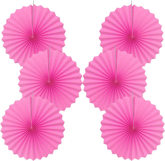 Red Hanging Paper Fans,Red Accessories Paper Decorations for Party,Valentines Day Decorations,Photo Booth Props Decor,16in Hanging Paper Fans 30 Color DIY Set （Magenta）