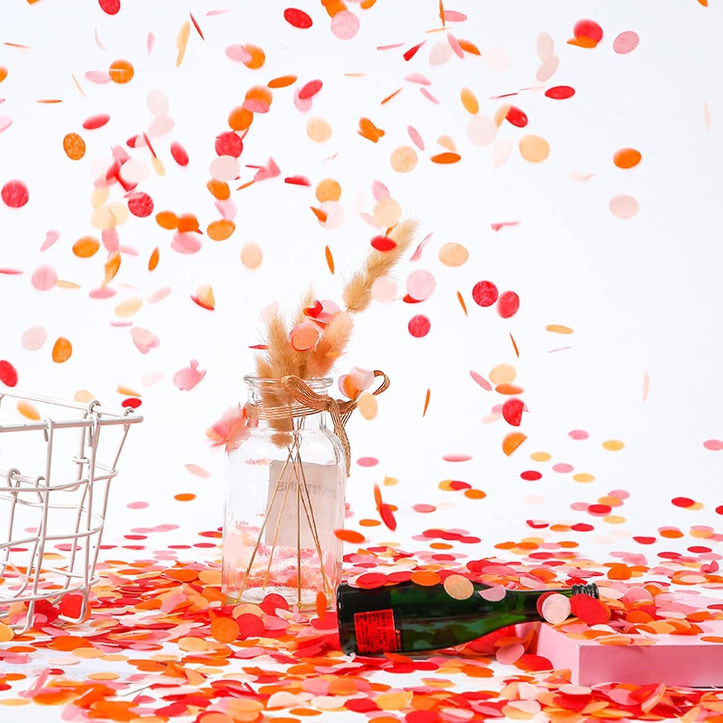 RYKOMO 10000 Pieces 1 Inch Round Tissue Paper Confetti, 3.5oz Multicolor Table Confetti Paper for Balloons Arts Craft DIY Scrapbooking Birthday Party Festival