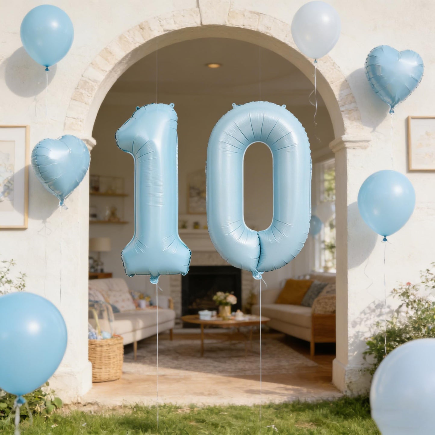 40 In Matte Blue Number Balloons Helium Foil Mylar Balloon Party Digital 1