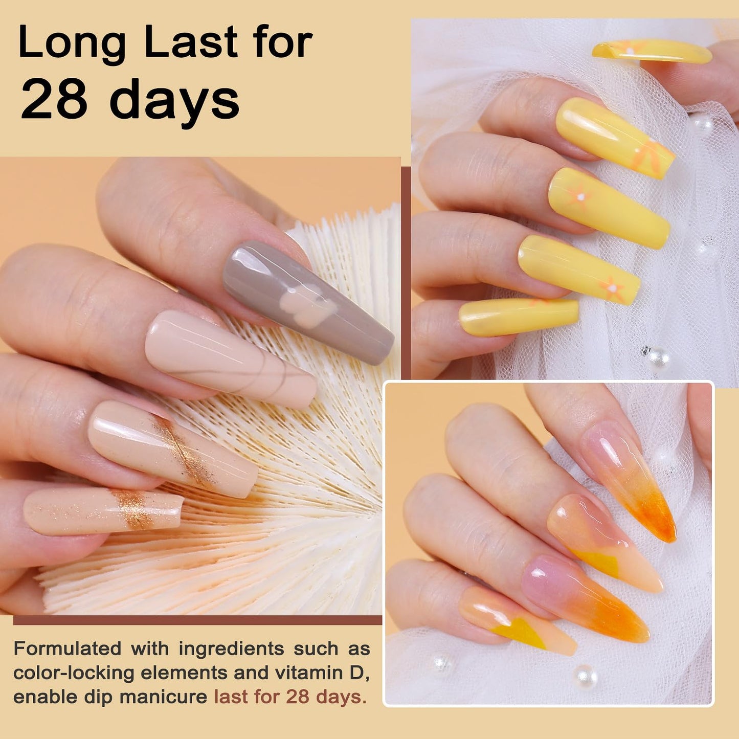 LAVENDER VIOLETS Dip Powder Nail Kit - 36 Colors Brown Green Blue Reflective Glitter with Dipping Powder Liquid Set and Nail Art Tool for Home Salon B5X1