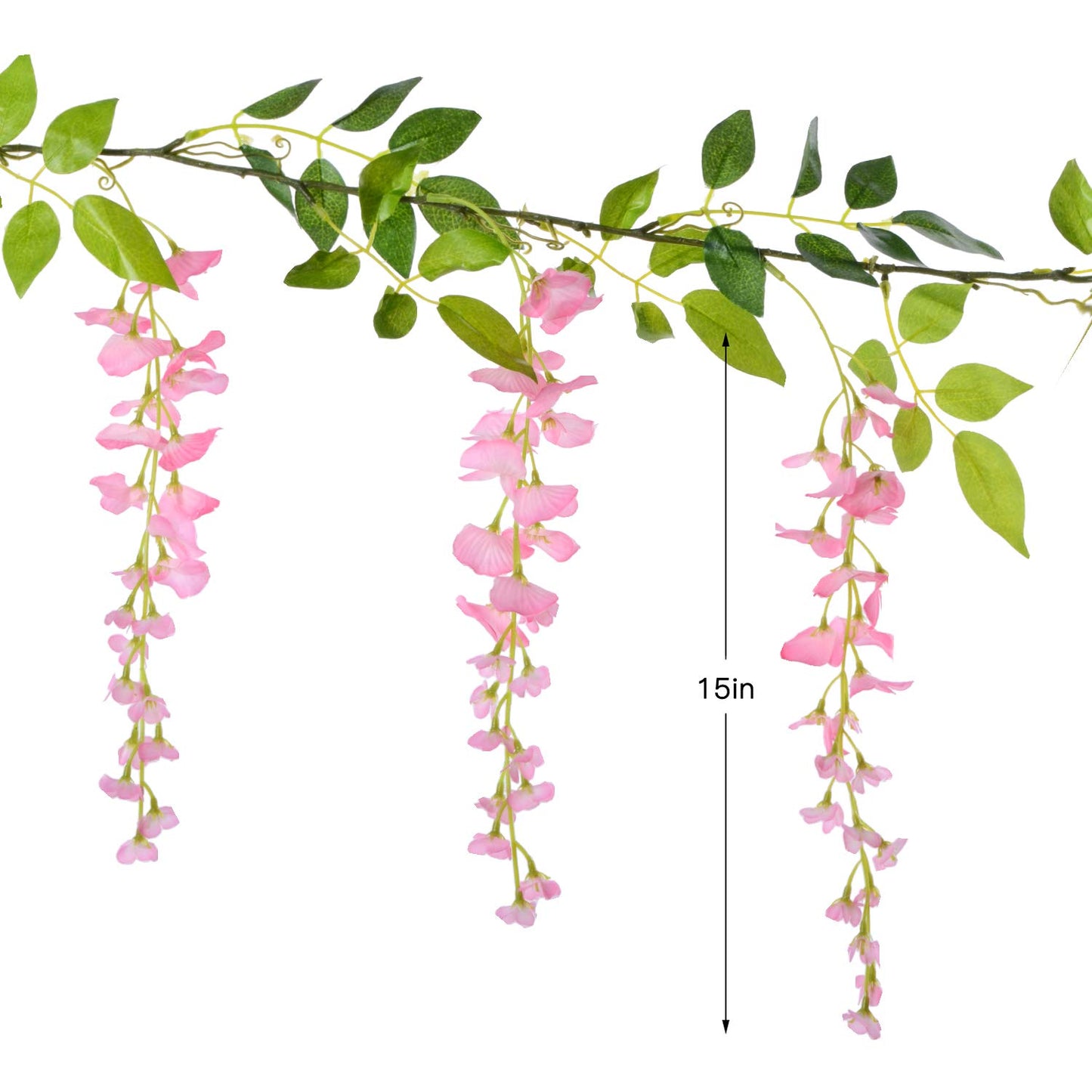 Lvydec Wisteria Artificial Flowers Garland, 4 Pcs Total 28.8ft Artificial Wisteria Vine Silk