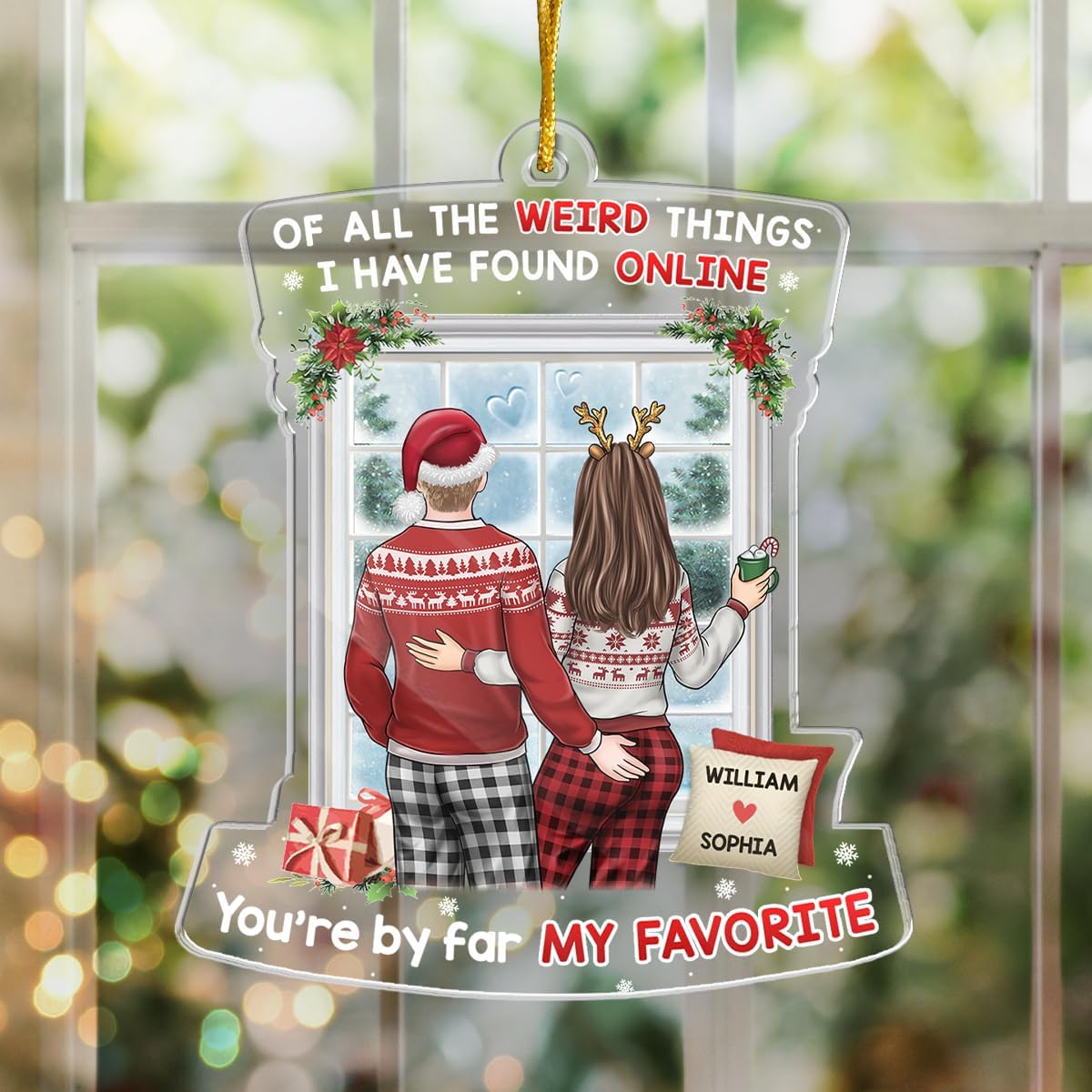 Pawfect House Save Santa The Trip Personalized Christmas Tree Ornaments, Couple Christmas, Anniversary, Wedding, Engagement Gifts for Husband, Wife, Boyfriend, Girlfriend, Xmas Decorations