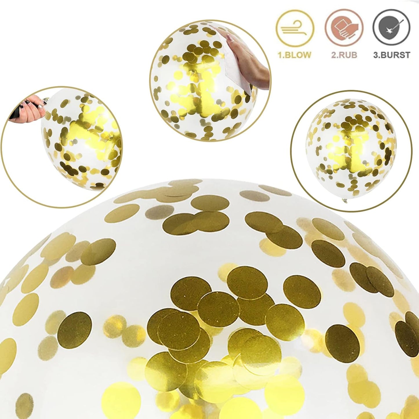 Balloons Green Gold White, 35pcs Dark Green White Metallic Chrome Green Gold Confetti Latex Balloons, Green Party Balloons Kit for Jungle Safari Dinosaur Birthday Party Wedding Baby Shower Decorations