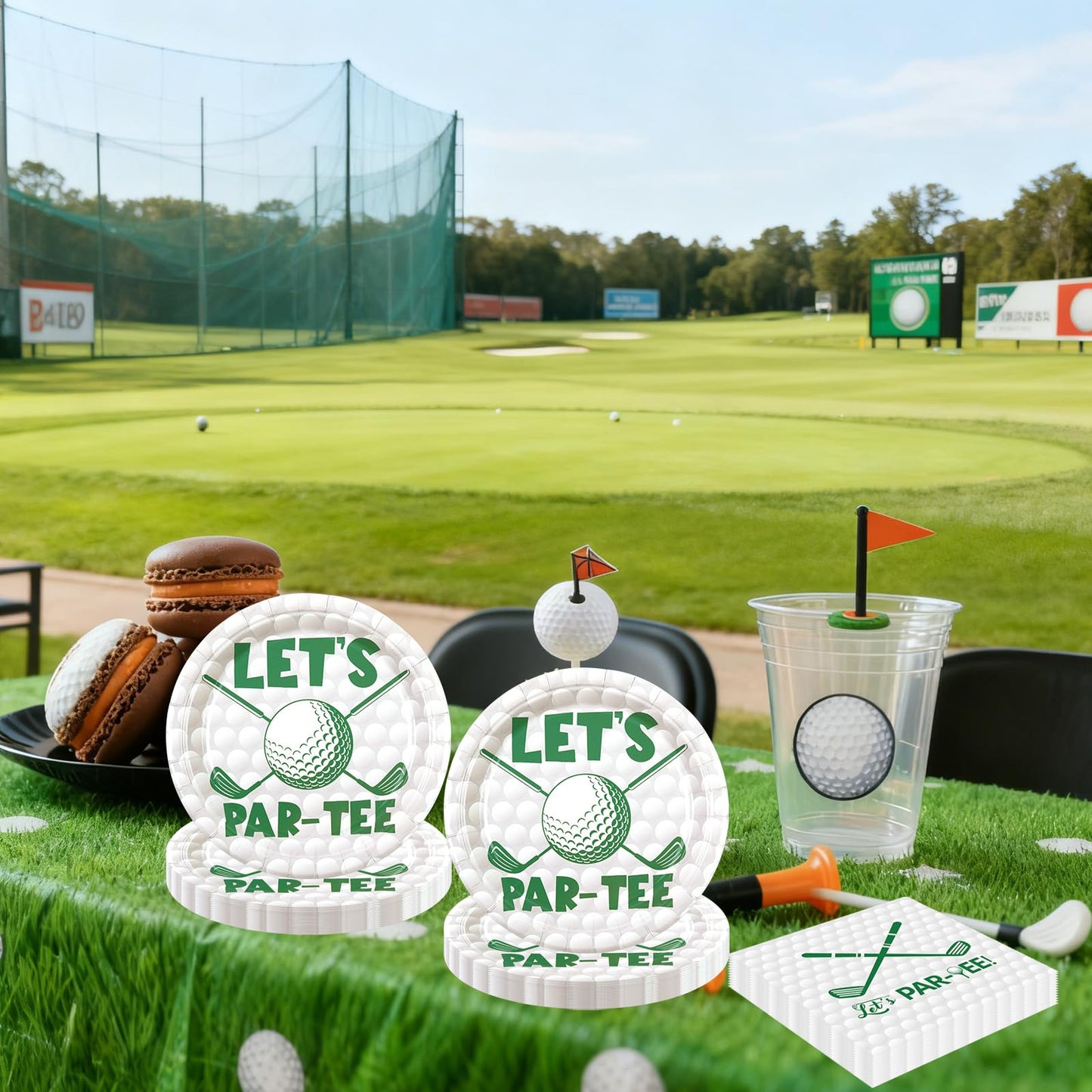 HFBOBP 50pcs Golf Paper Plates and Napkins Party Decorations