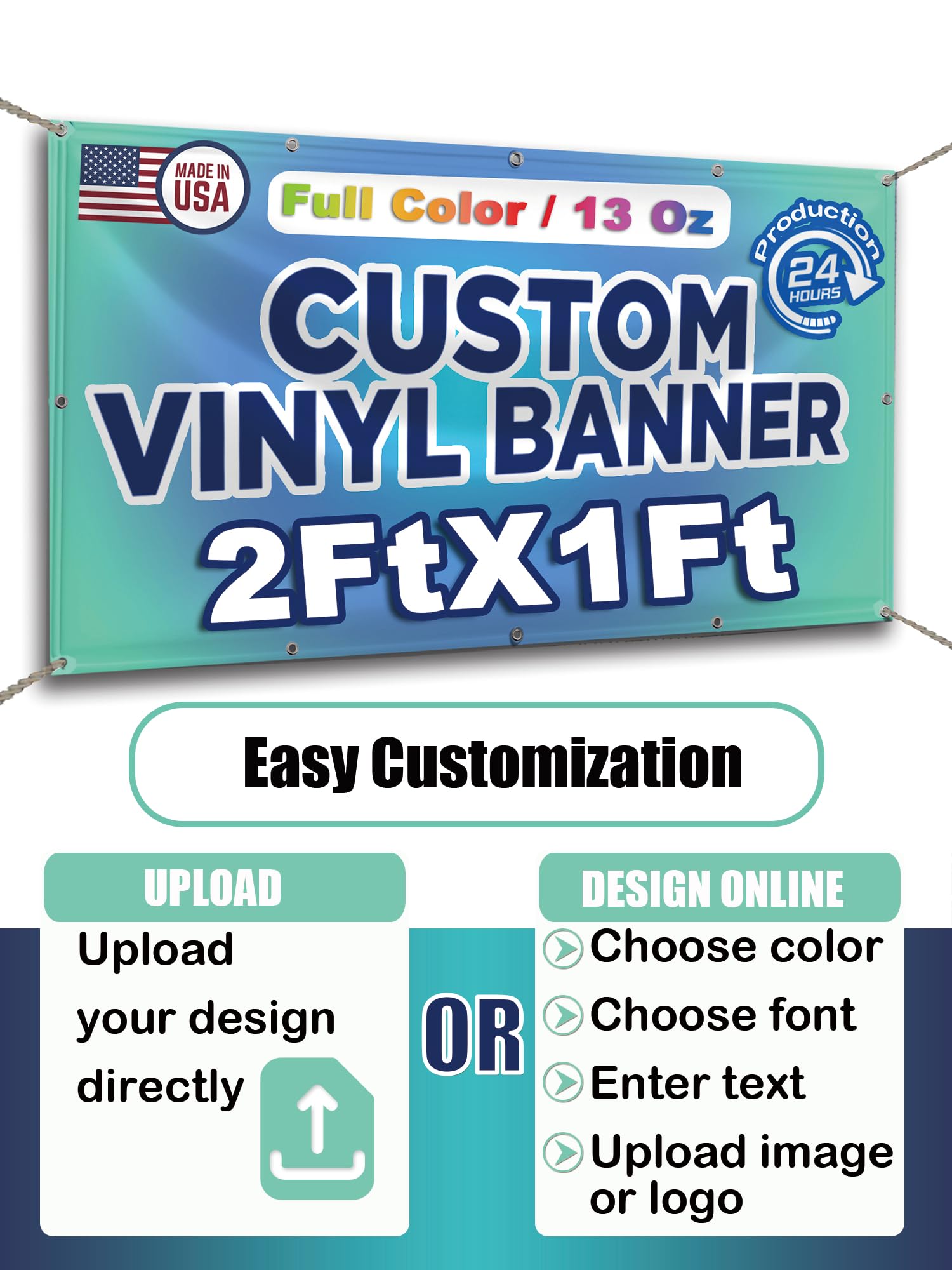 Custom Vinyl Banner | 2'X1' to 20'X10' | Personalized Signs for Business, Birthdays, Weddings