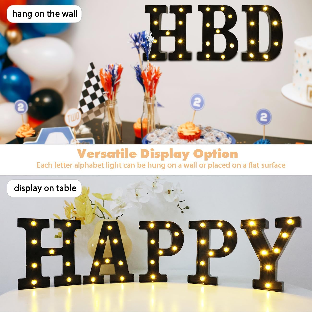 Led Marquee Letters, 8.58 Inch Black Light Up Letters, Small Led Letter Lights, Battery Powered Lighted Letterfor Table, Party, Birthday, Christmas Decor (Black, Letter V)
