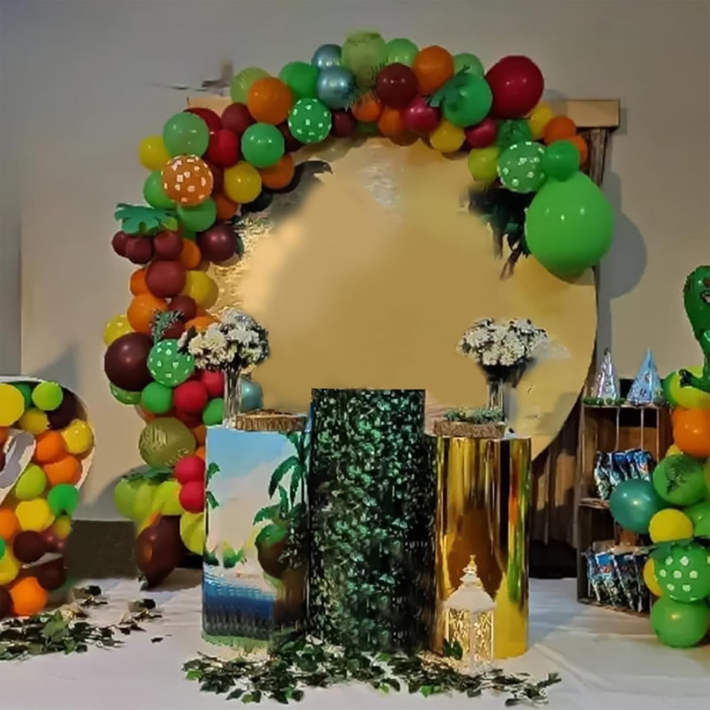 Orange Fall Balloons, 12Inch Autumn Orange Brown Green Latex Balloons with Confetti Party Balloon for Fall Thanksgiving Autumn Harvest Birthday Party Decorations