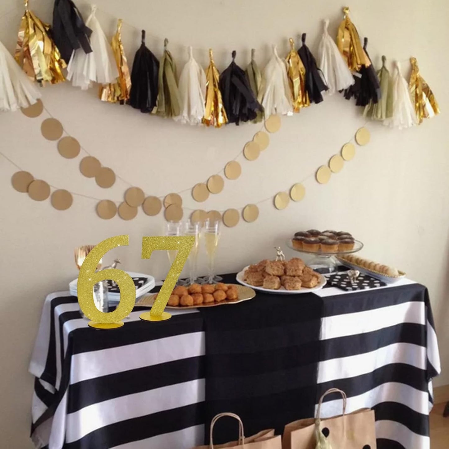 TONIFUL 11.8 Inch Gold Glitter Numbers Table Centerpieces 0-9 Birthday Party Decorations,Shining Gold Digital 7 for Birthday Party,Wedding,Bridal Shower,Engagement,Photo Shoot,Anniversary