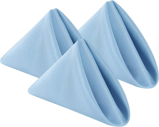 Cloth Napkins 17x17 inch Washable Polyester Dinner Napkins Soft Table Napkins for Wedding Party Dining Banquet(Blue Mist,50PCS)