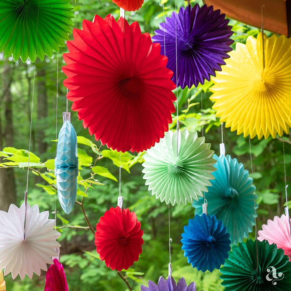 Colorful Paper Fans - Rainbow Party Decorations - Happy Birthday Decorations for Women, Men and