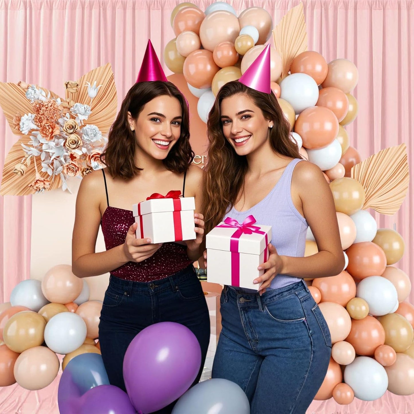 10ft x 10ft Ligt Pink Backdrop Curtains for Parties, Fabric Satin Background Curtain with Rod Pockets for Weddings, Birthday, Baby Shower, Photography, Graduation Party Backdrop Drapes, 2 Panels