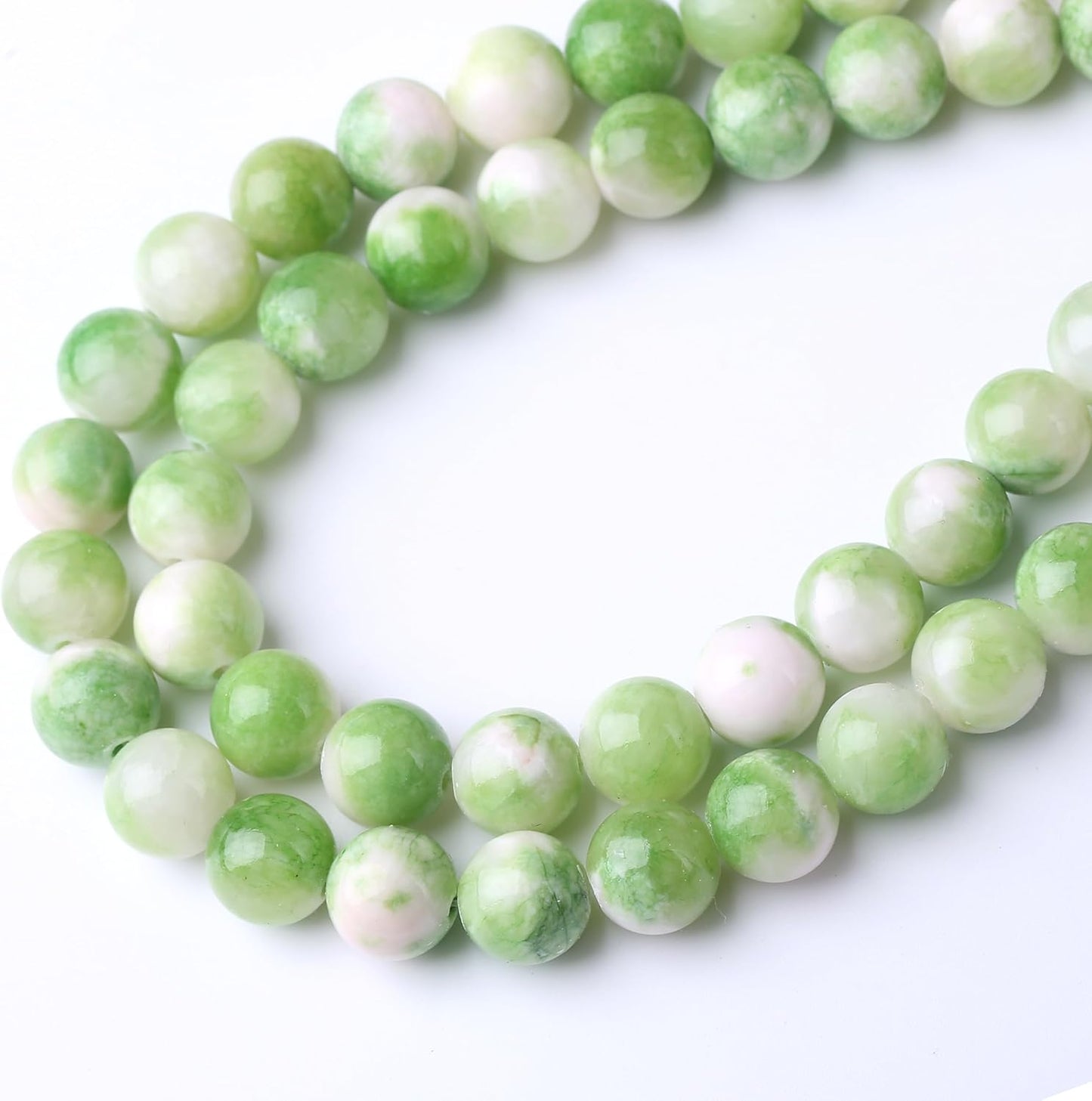 Green Persian Jade Stone Beads Gemstone Round Crystal Energy Jade Beads Stone Beads for Jewelry Making DIY Bracelet Necklace Jewelry Making 1 Strand 15.5inch 60PCS 6MM