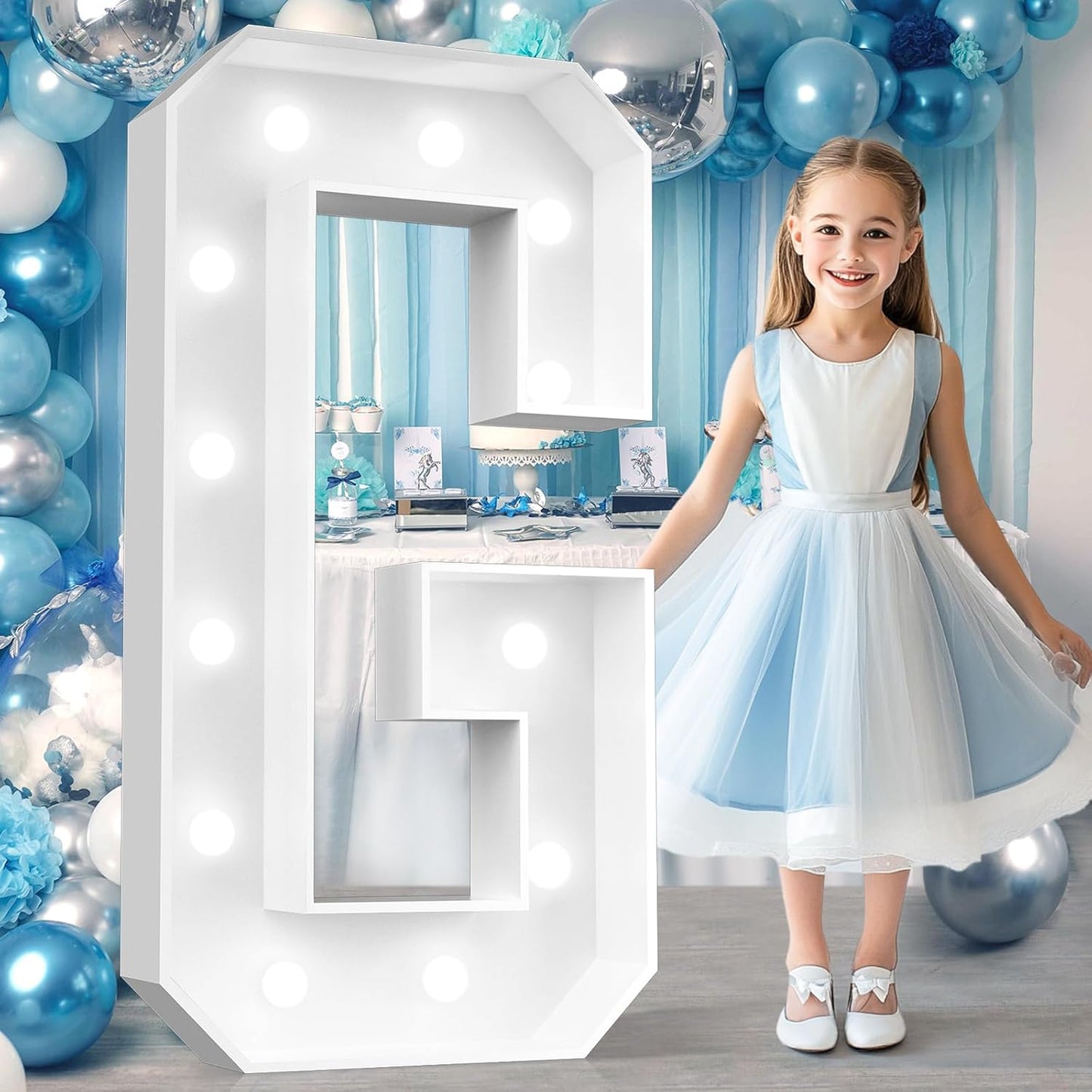 Ledido 4FT Marquee Light Up Letters, Cool White Light Up Letters Large Marquee Letter for Party Decorations, Mosaic Letter G for Balloons, Wedding Birthday Graduation Decor