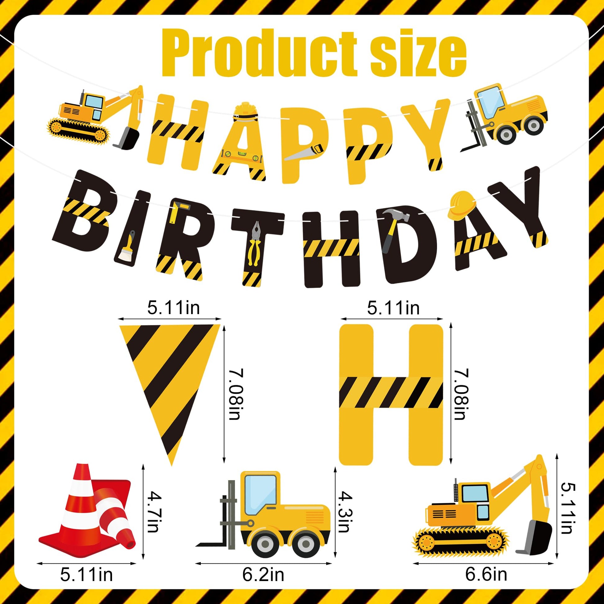 Construction Birthday Banners Vehicle Truck Paper Garlands Construction Pennant Flags Bunting