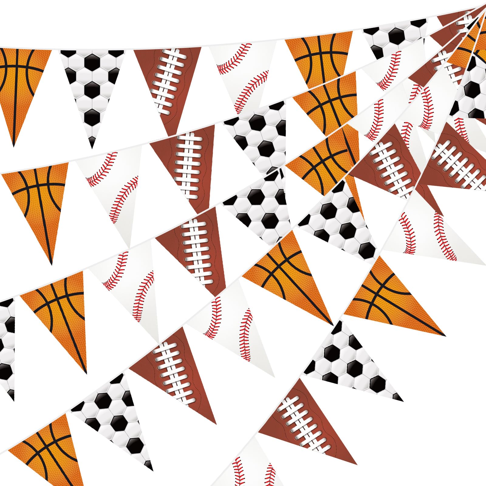 HESTYA 5 Pcs 49 Ft Sport Party Decorations Football Pennant Banner