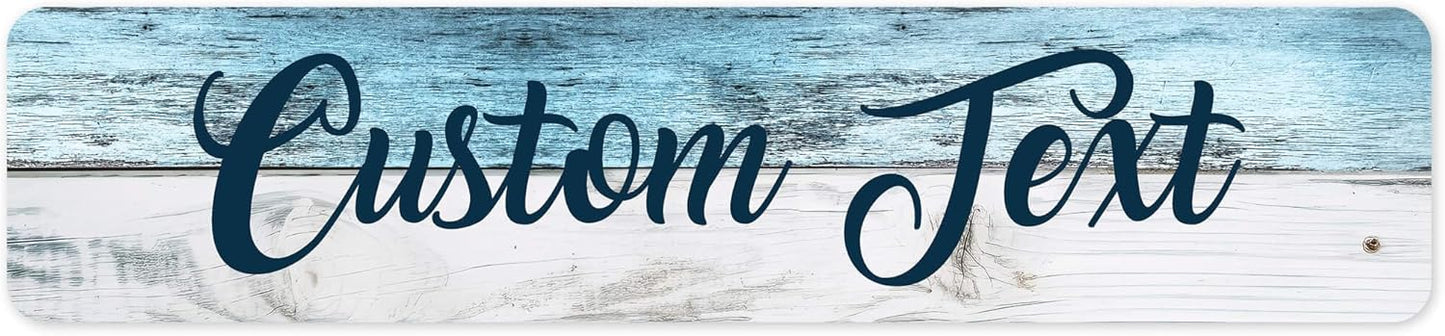 Custom Sign, Custom Street Sign, 11 Font Colors, 13 Font Styles, 4 Hole Options, 22 Sizes, 4x18 Inches, Rust Free DiBound, Fade Resistant, Made in USA by My Sign Center (Coastal)